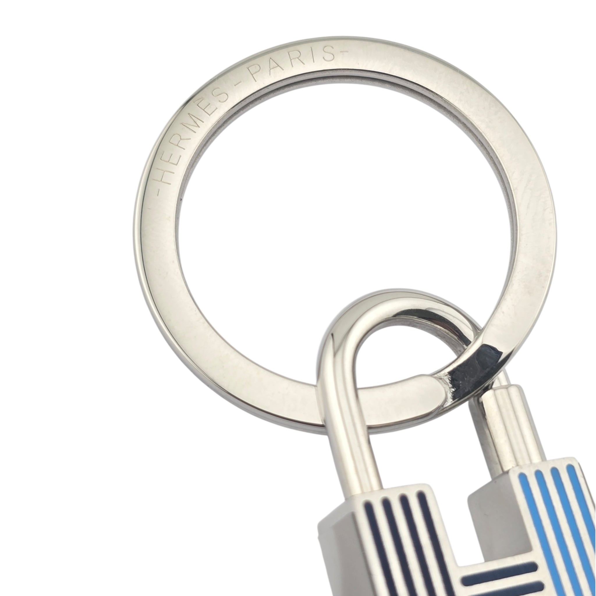 Hermes Cadenas Quizz Rainbow Blue Key Ring