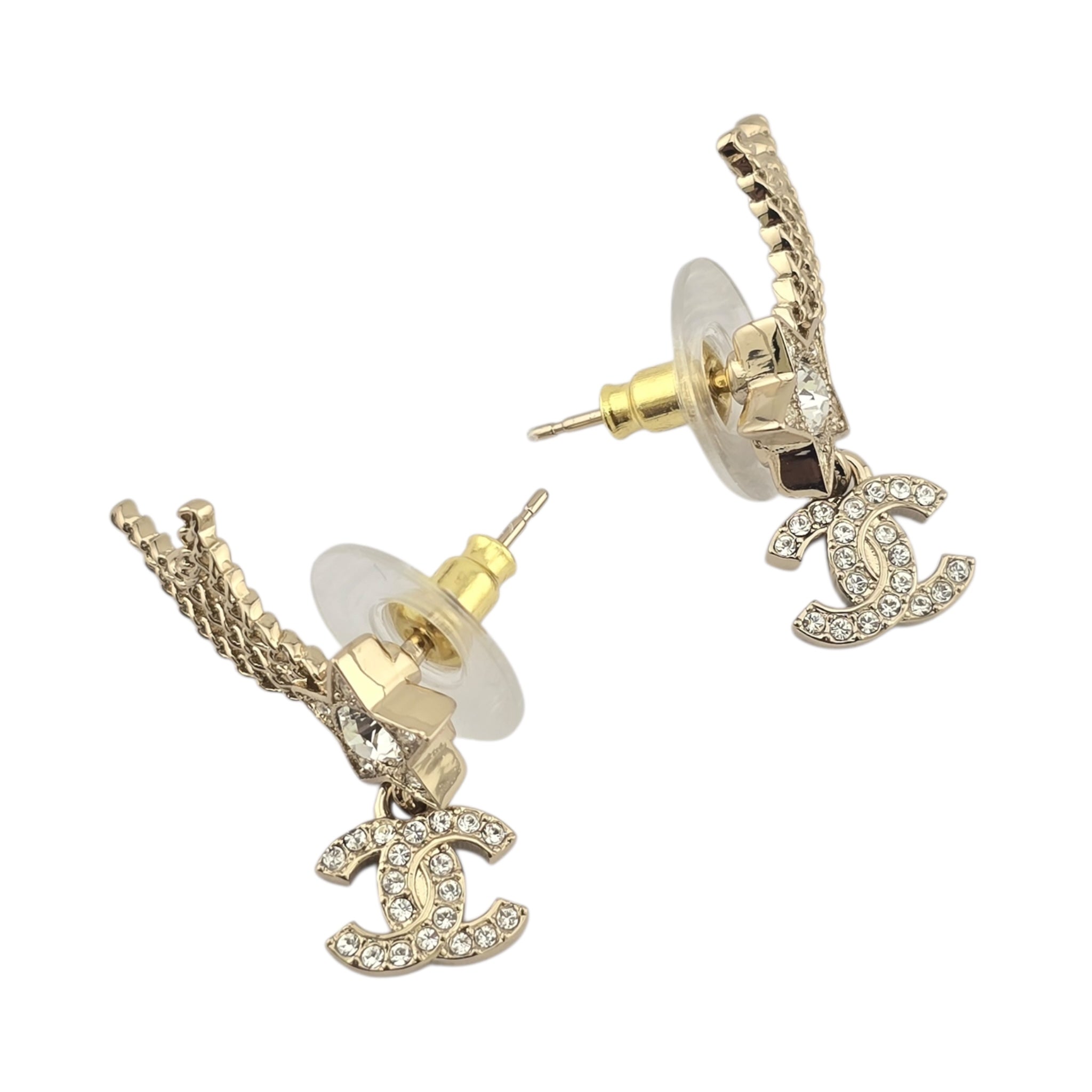 Chanel CC Shooting Star Gold Earrings 25B CHANEL