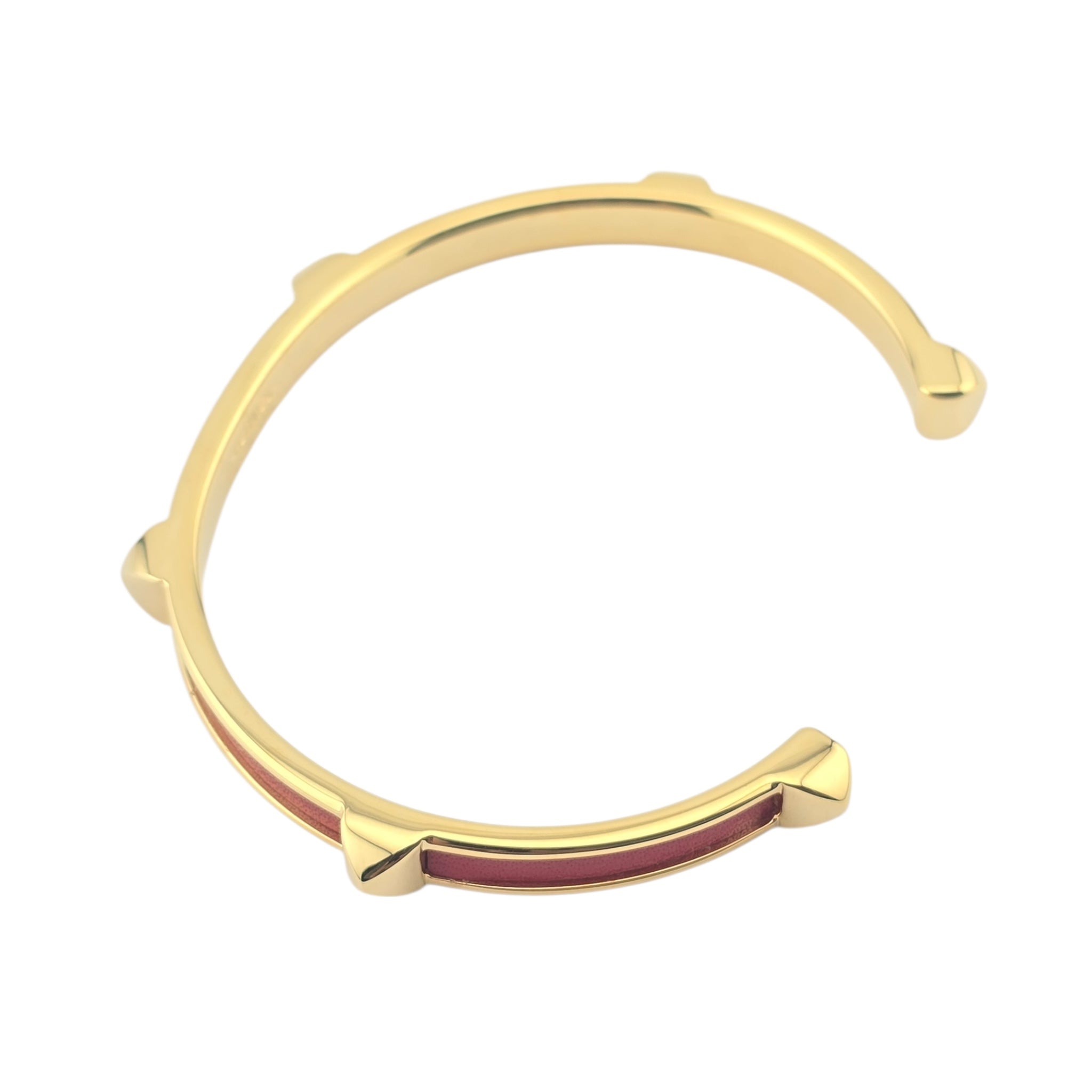 Hermes Athena Red Gold Leather Bracelet HERMES