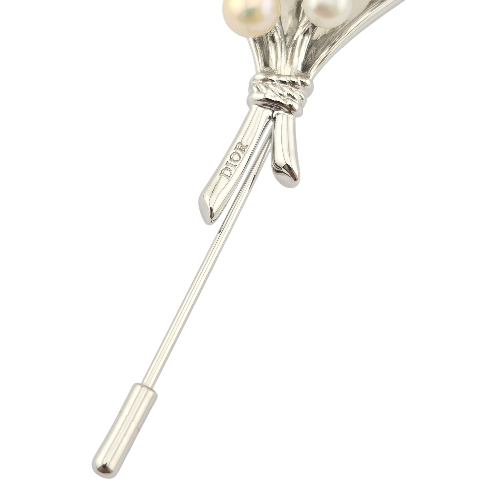 Christian Dior Pearl Lily of the Valley Brooch Pin DIOR