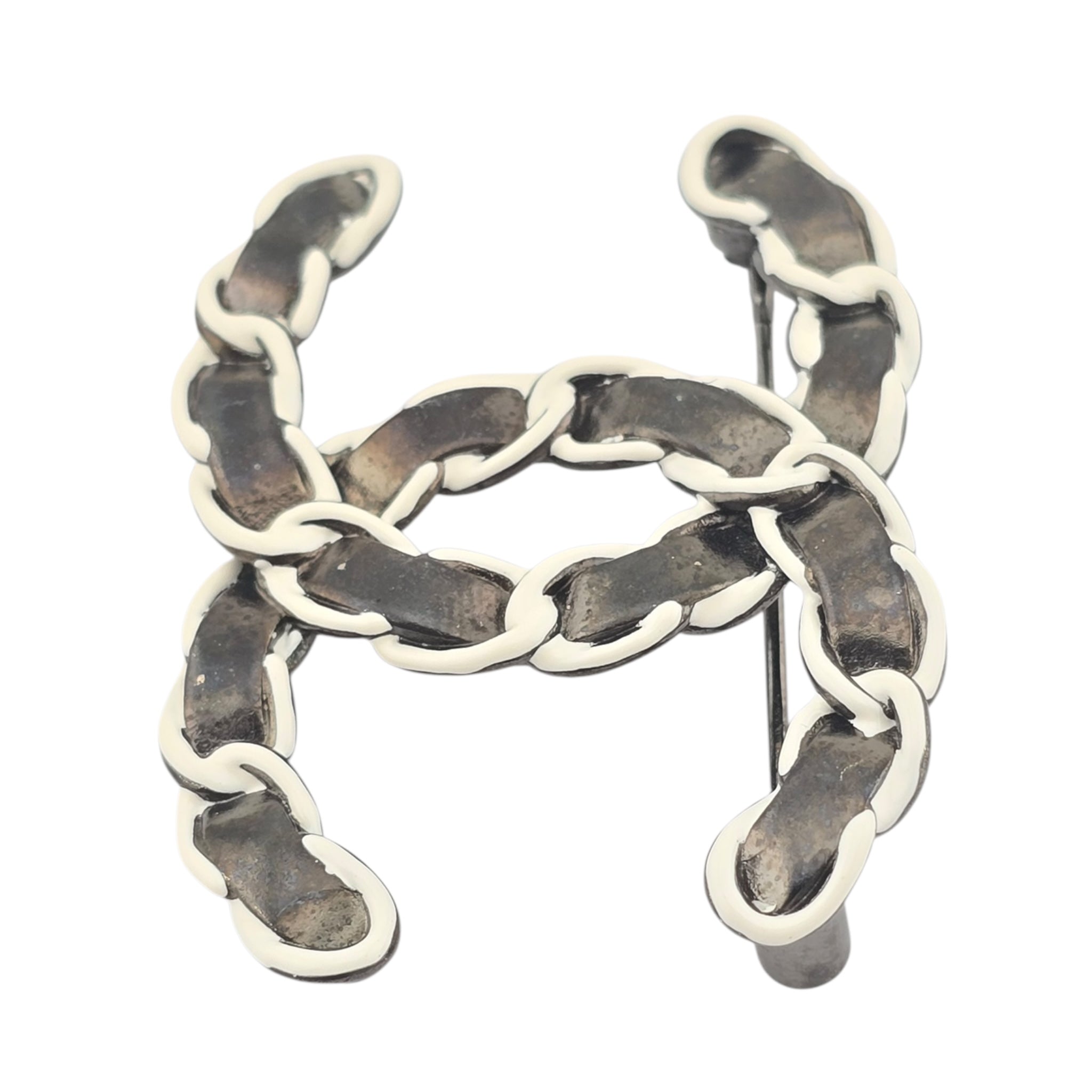 Chanel Metallic Lambskin Chain CC Brooch 2022 CHANEL