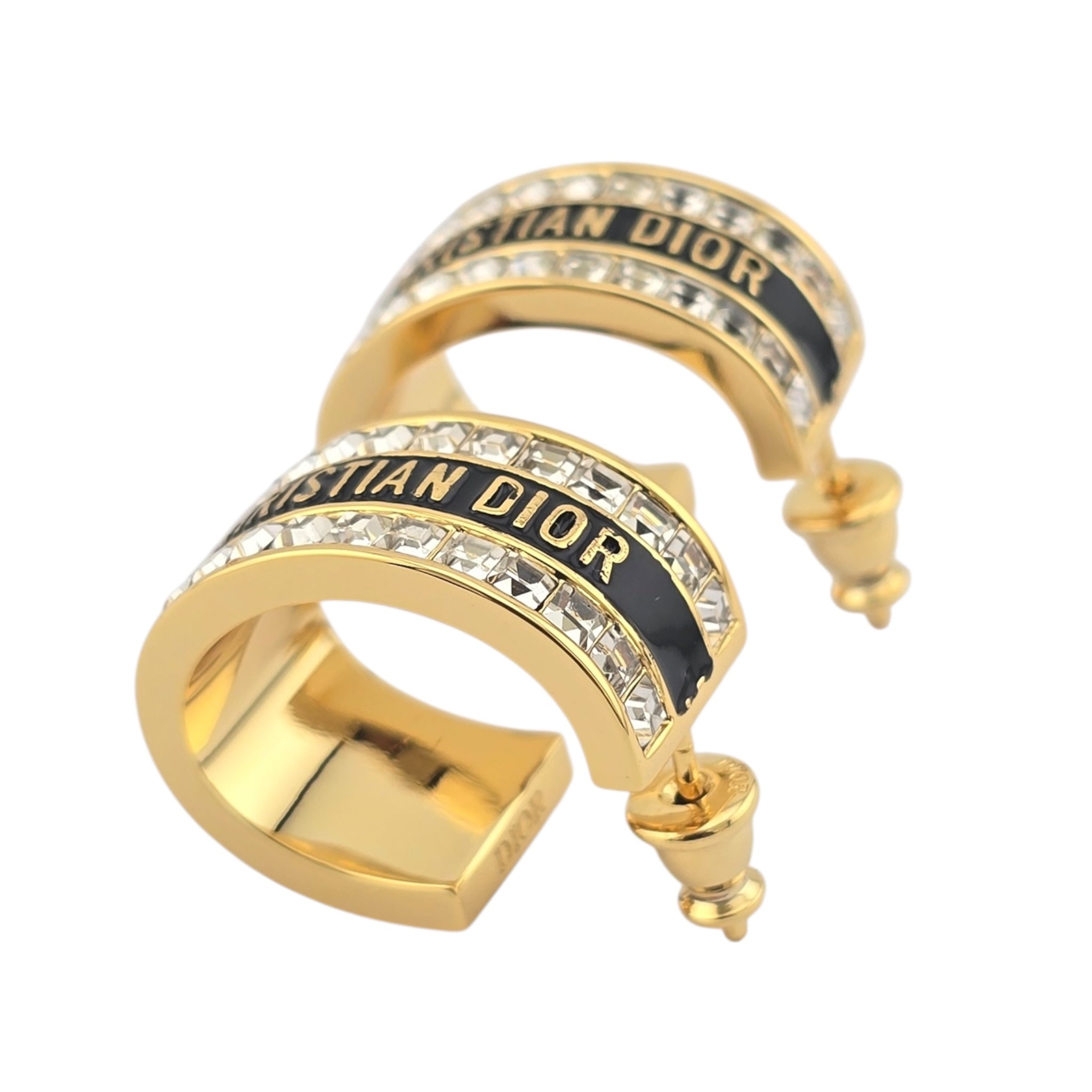 Christian Dior Night Code Black Enamel Earrings DIOR