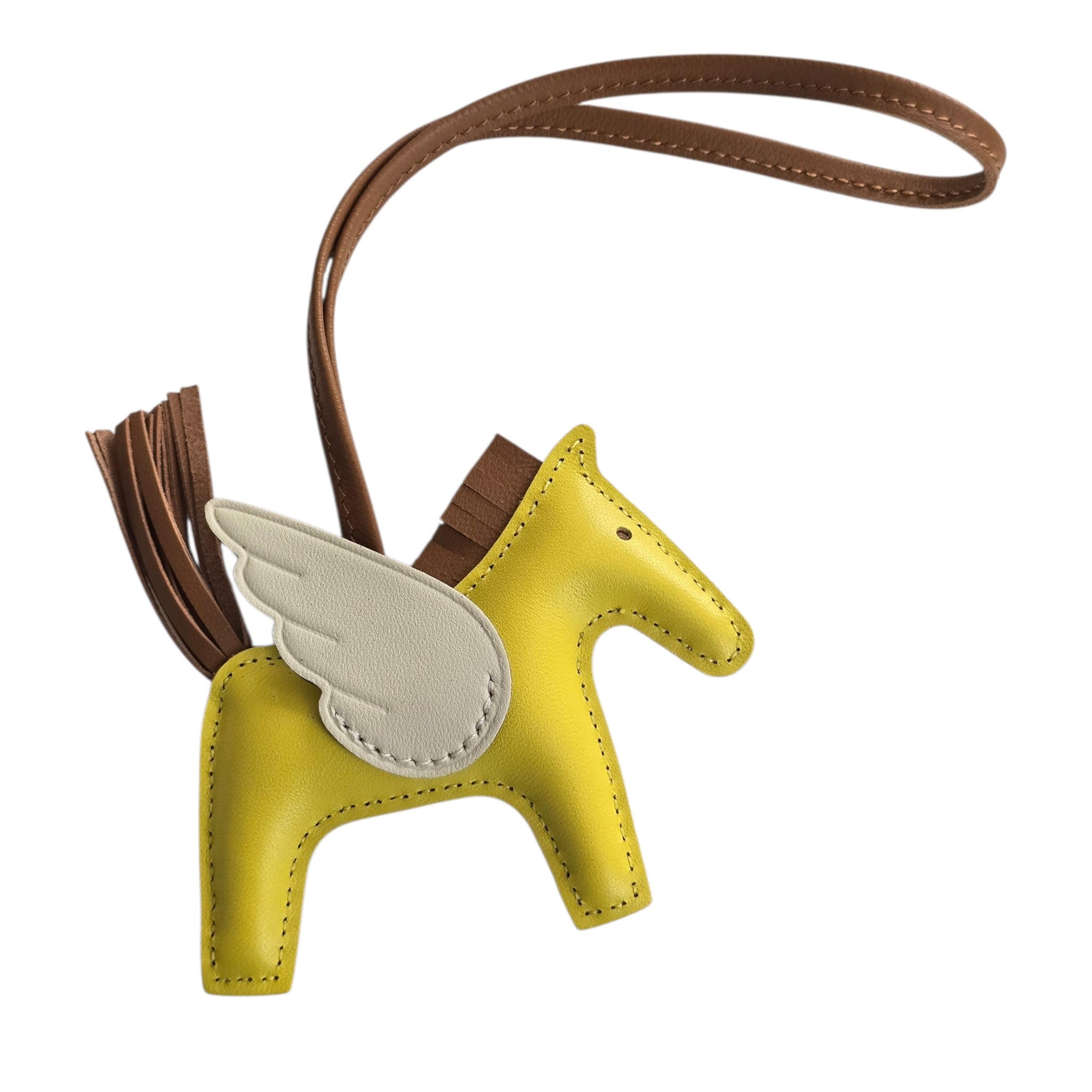 Hermes Rodeo Pegase PM Bag Charm Jaune de Naples/Gold/New White HERMES