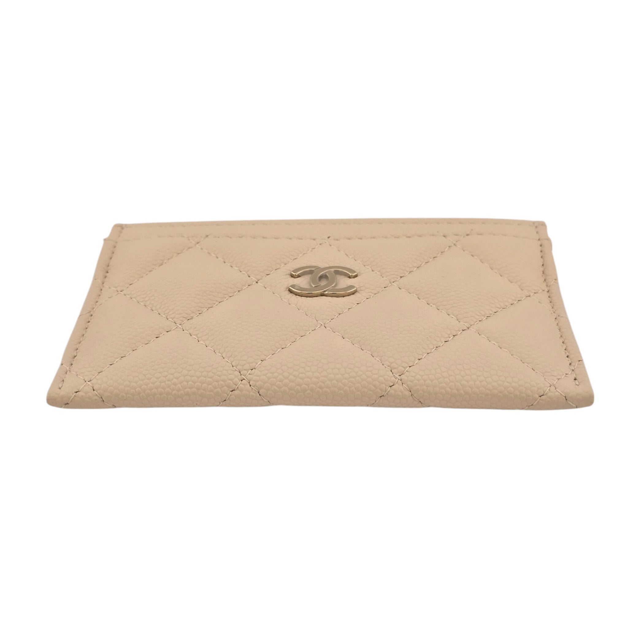Chanel CC Caviar Beige Classic Cardholder CHANEL