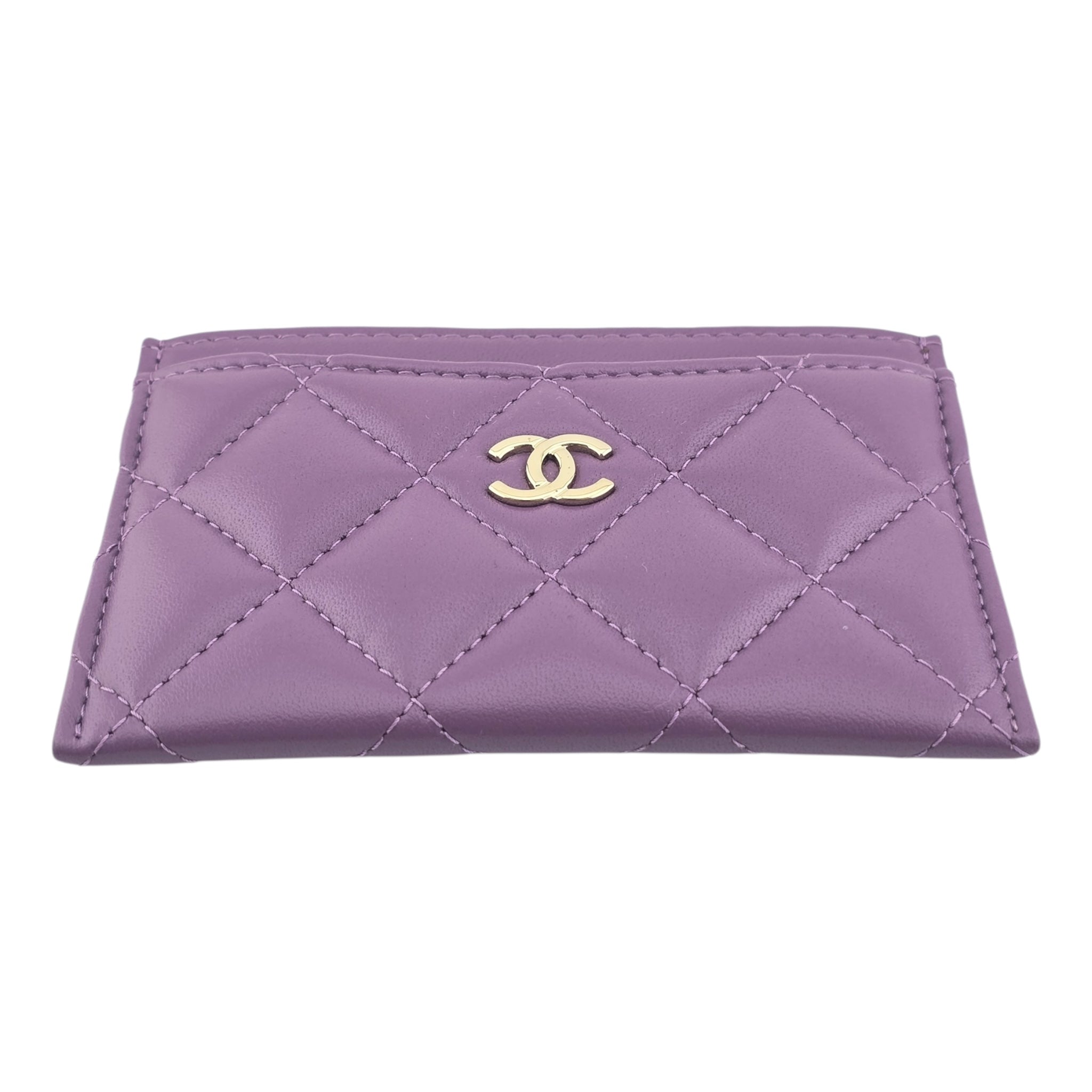Chanel CC Lambskin Purple Classic Cardholder CHANEL