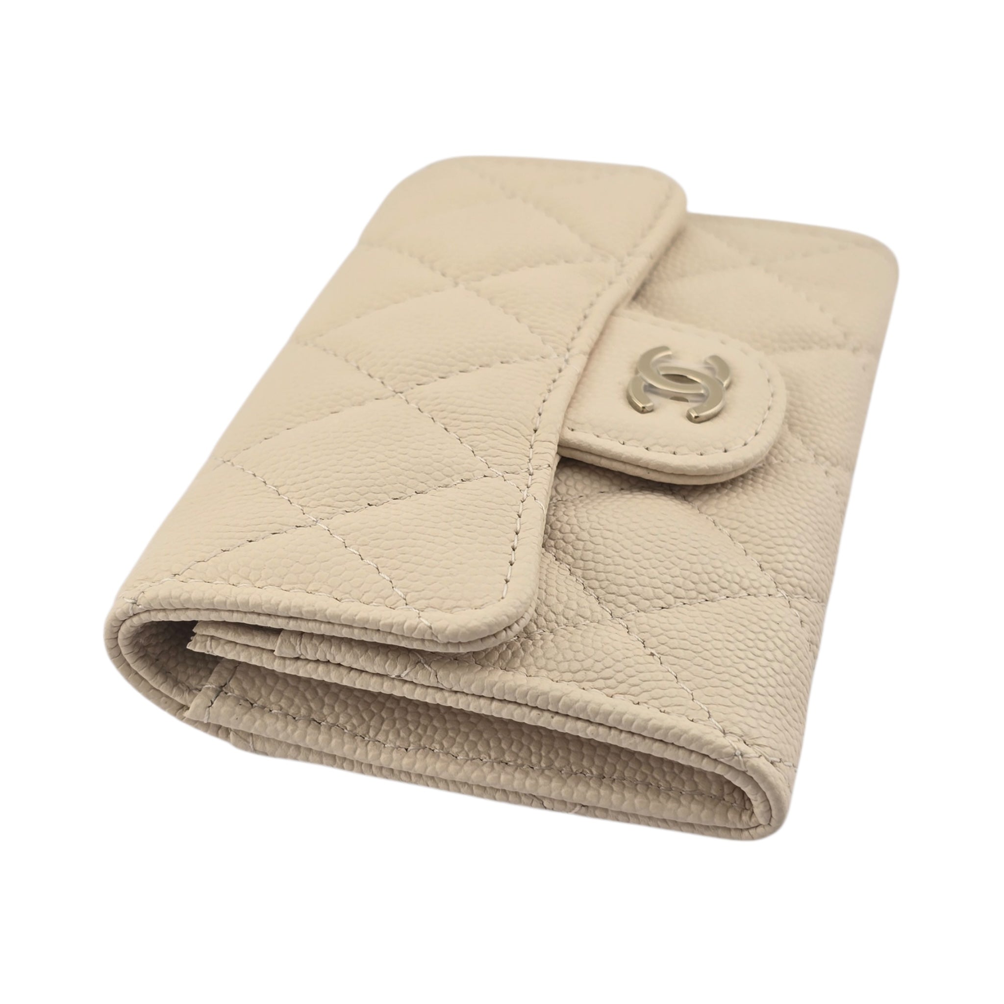 Chanel CC Caviar Beige Classic Flap Cardholder CHANEL