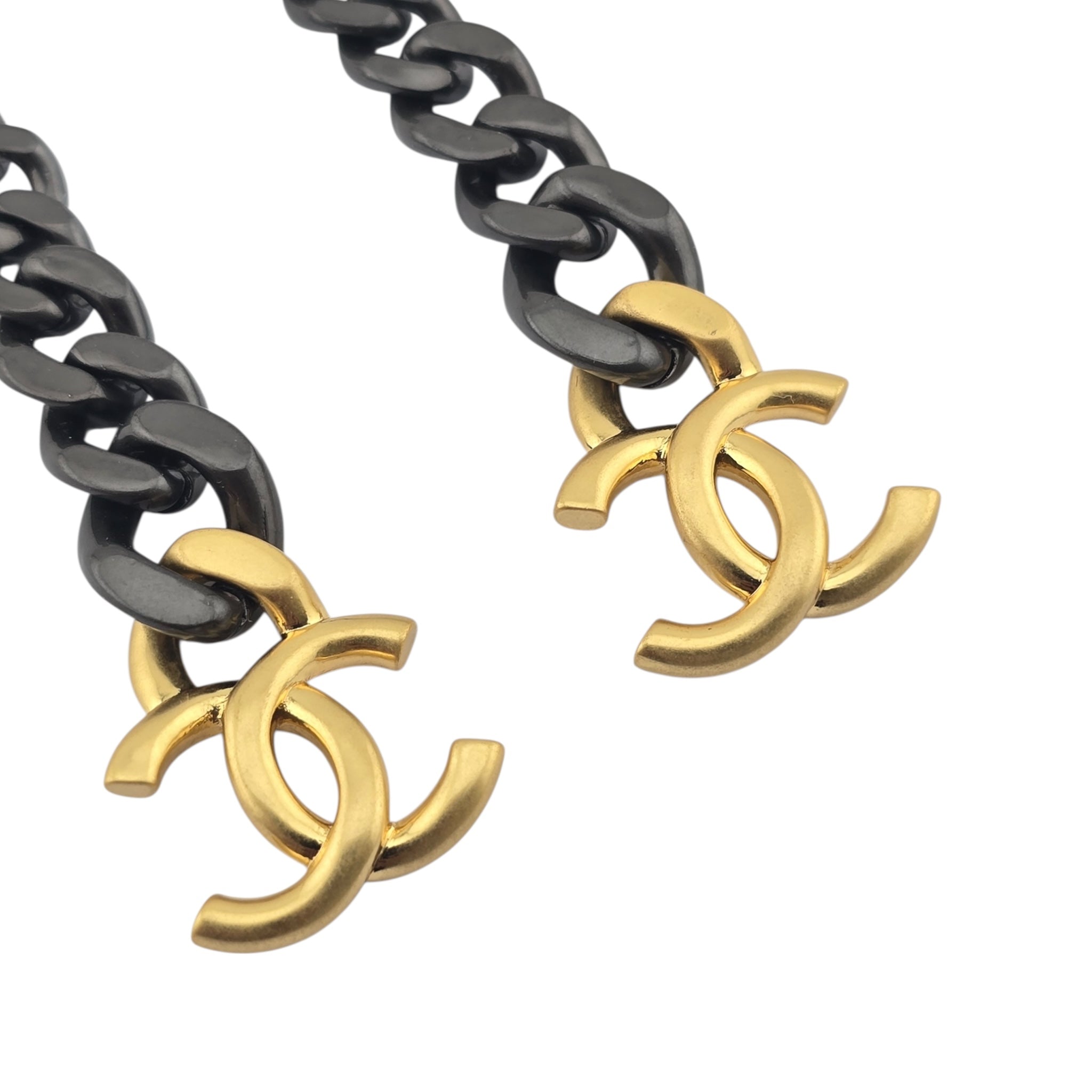 Chanel CC Chain Earrings Gold Ruthenium 2020 CHANEL