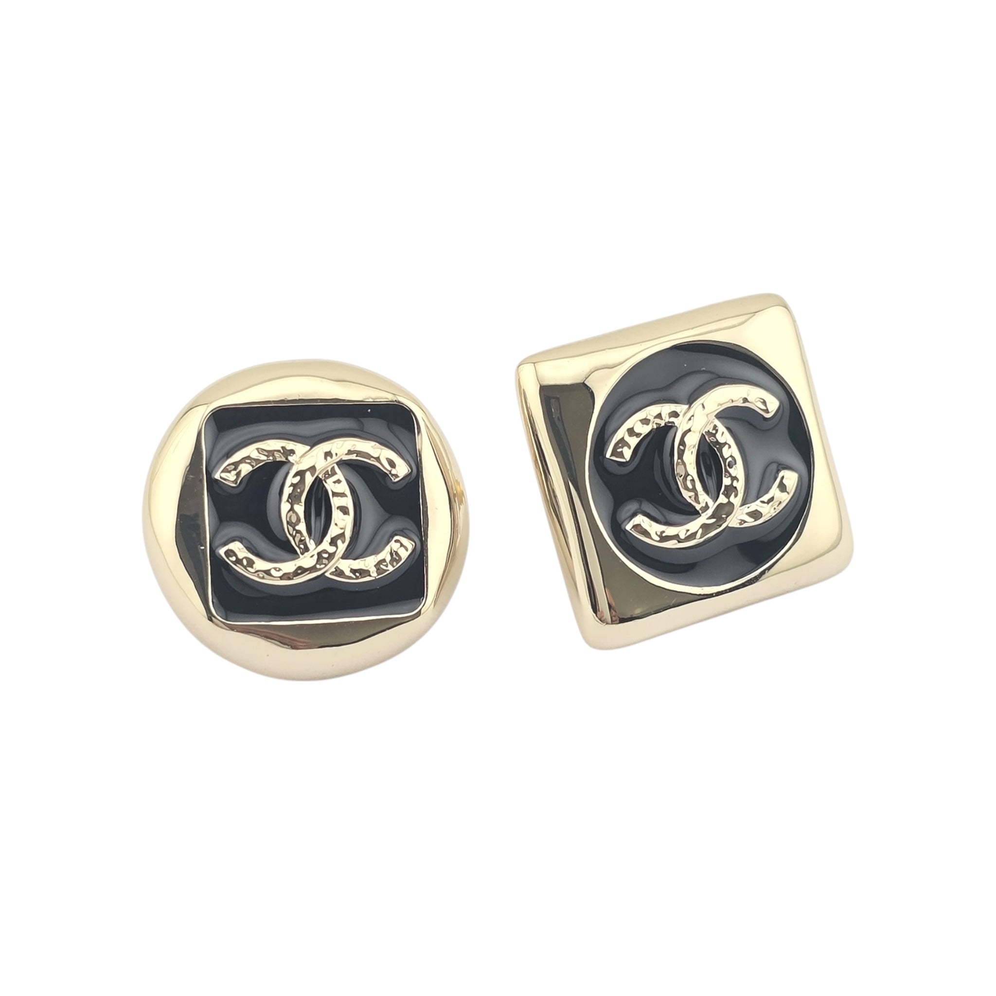 Chanel CC Gold Dark Blue Stud Earrings 2026 CHANEL