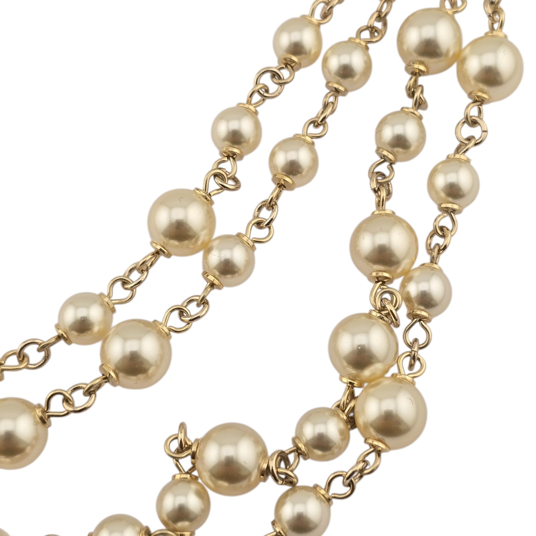 Chanel CC Multicoloured Faux Pearl Long Necklace 2025