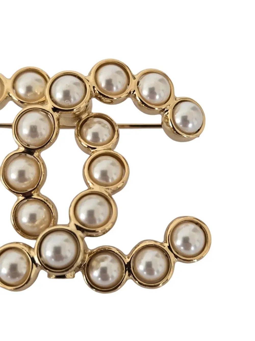 Chanel CC Gold and Faux Pearl Brooch 2024 CHANEL