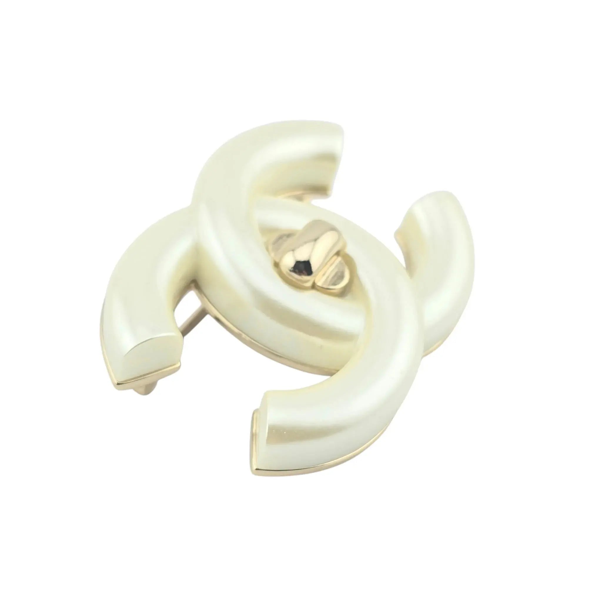 Chanel CC Turnlock White Brooch 2024 CHANEL