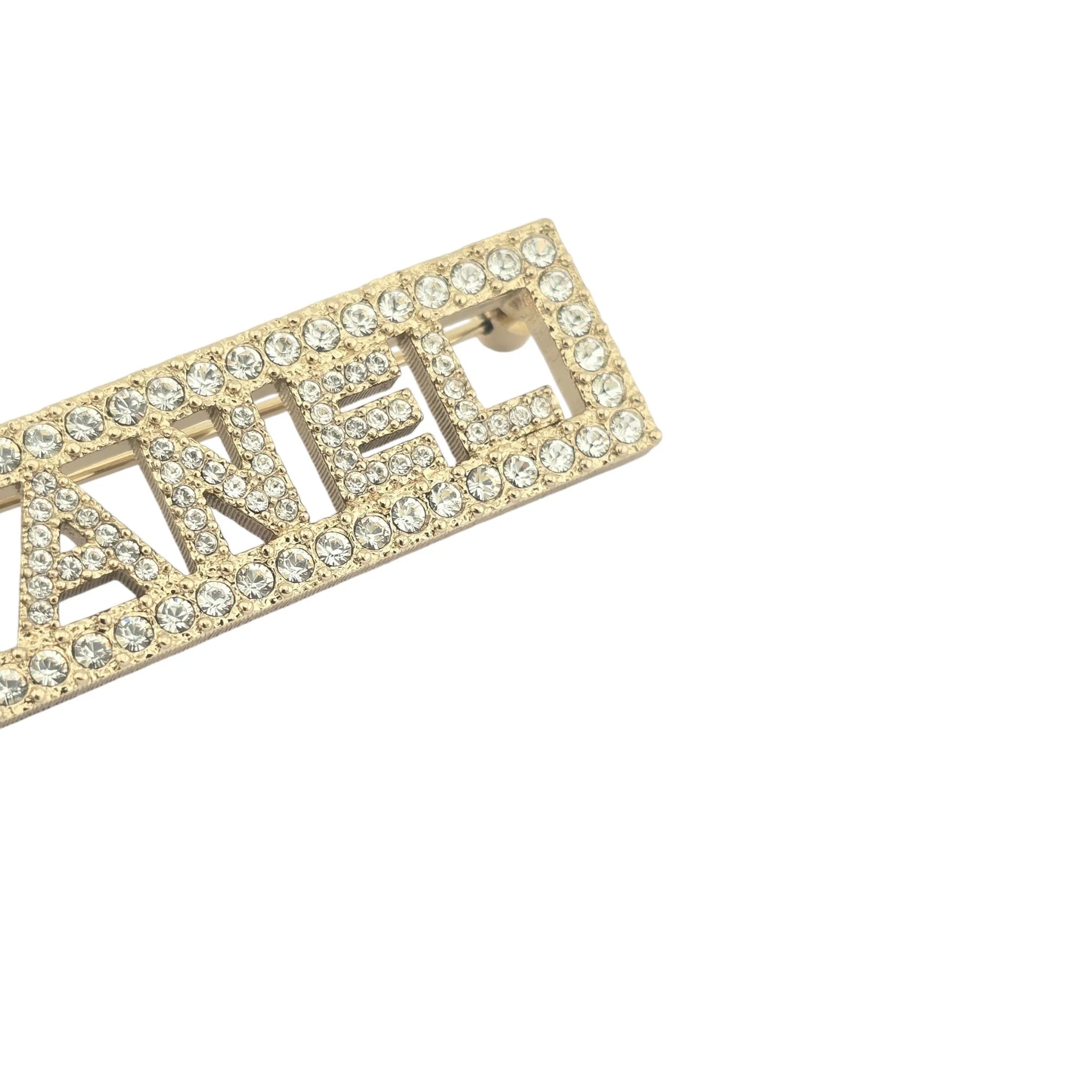 Chanel Crystal Logo Brooch 2024 CHANEL