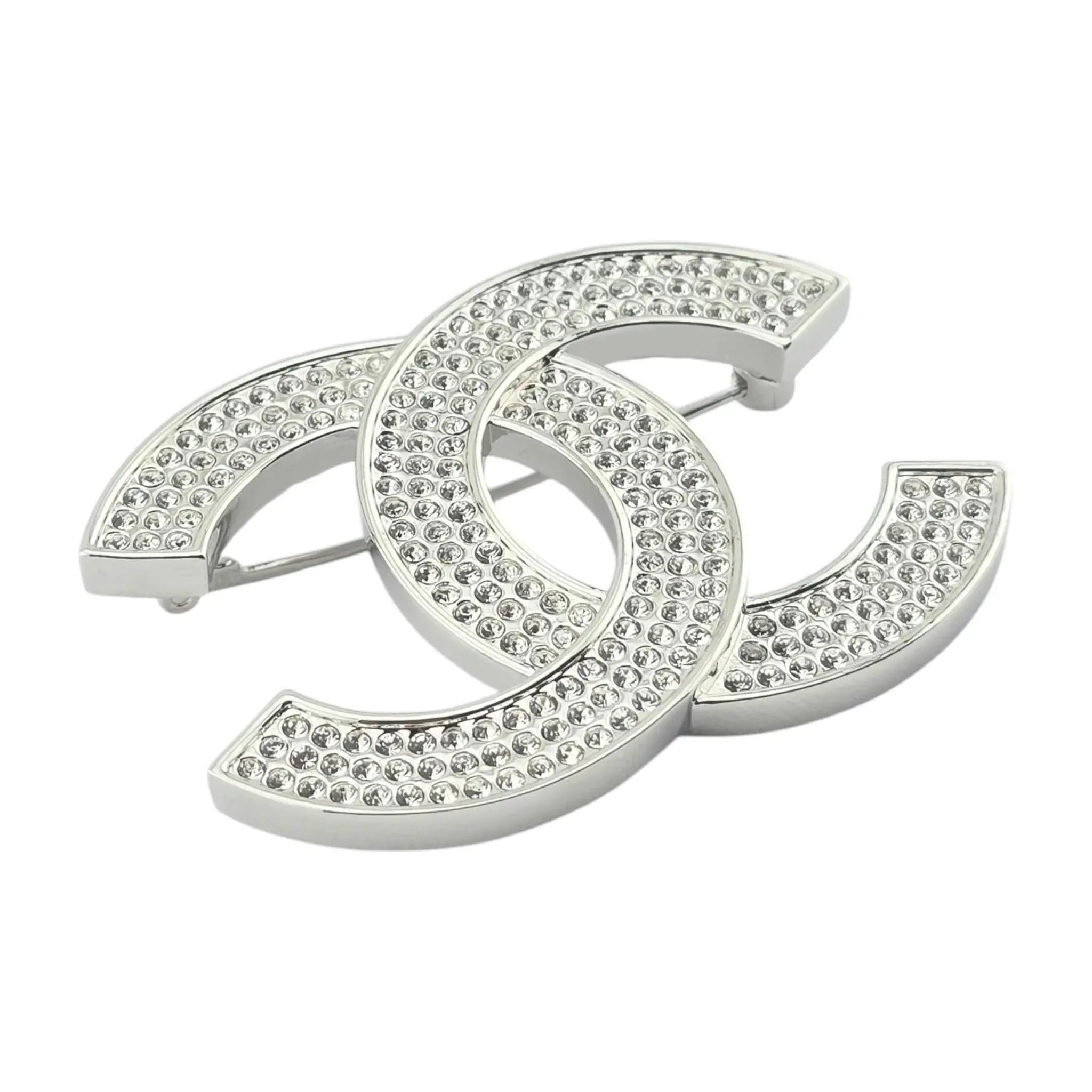 Chanel CC Silver Crystals Brooch 2025 CHANEL