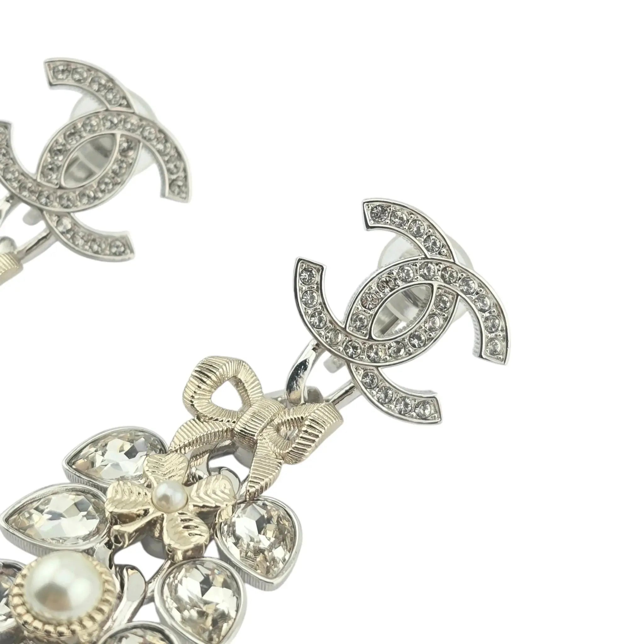 Chanel CC Crystal Leaf Clip On Earrings 2025 CHANEL