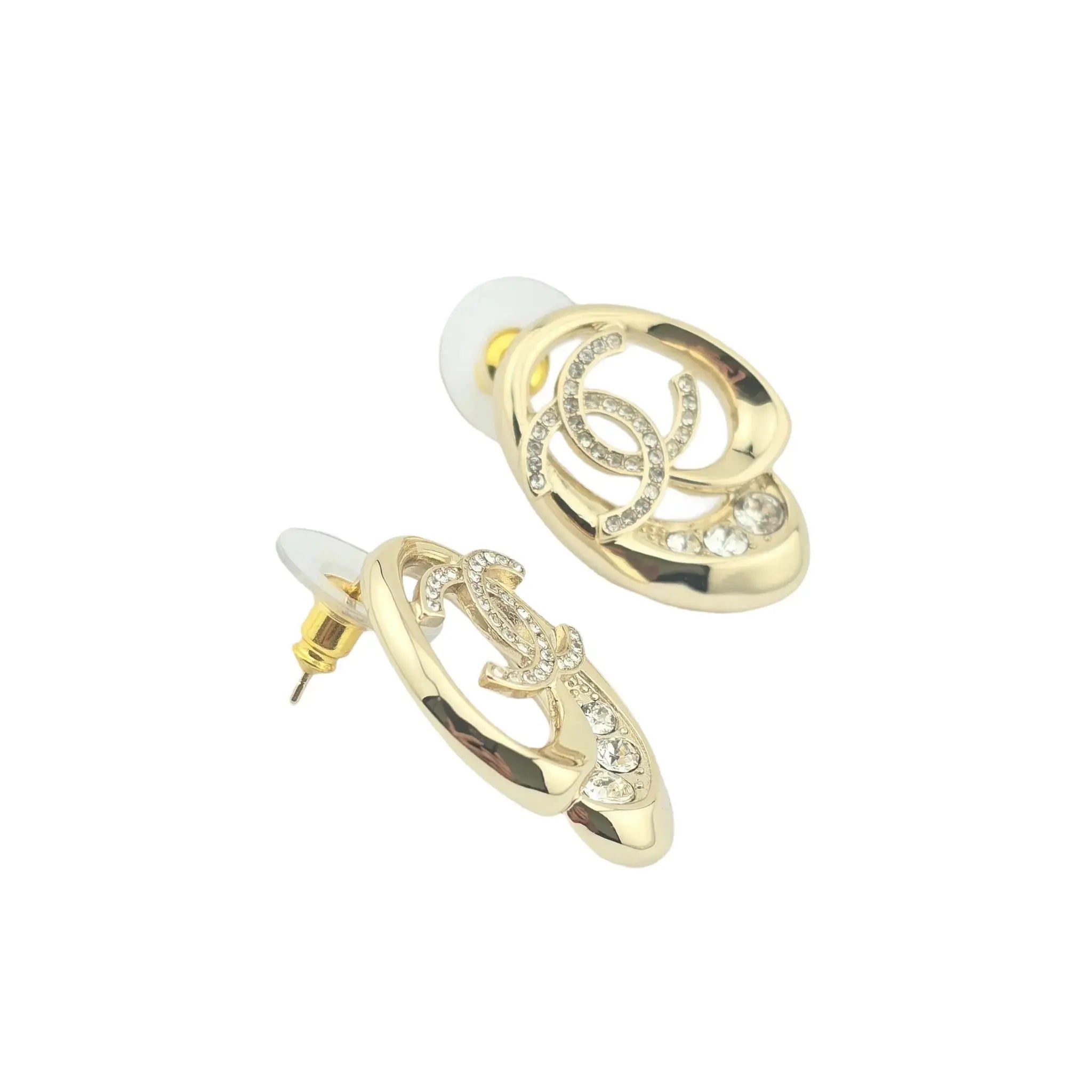Chanel CC Crystal Stud Earrings 2023 CHANEL