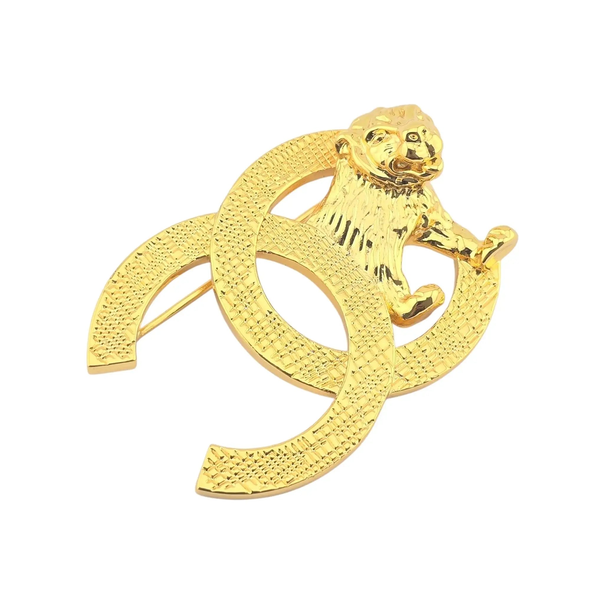Chanel CC Gold Lion Brooch 2022 CHANEL