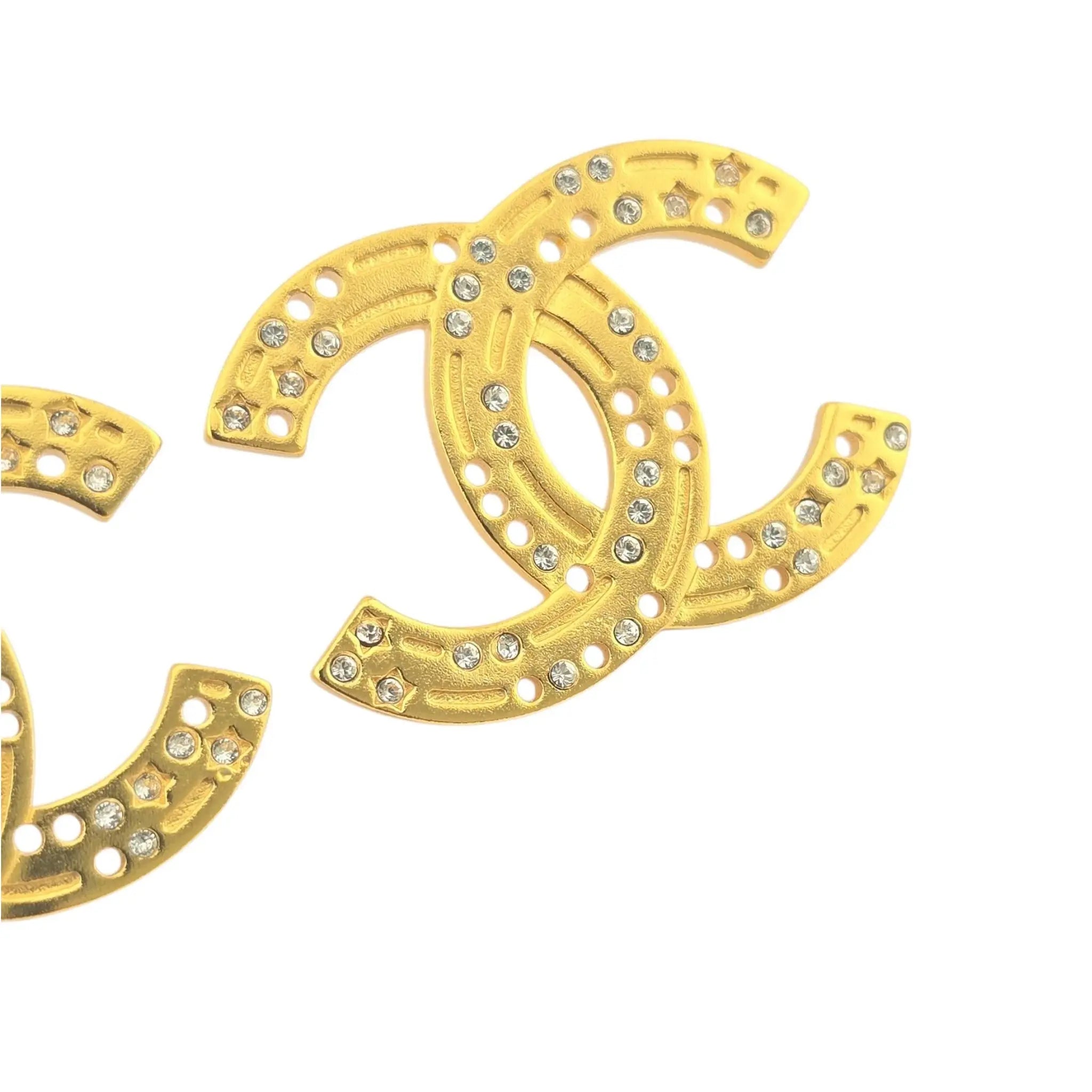 Chanel CC Gold Crystal Earrings 2024 CHANEL