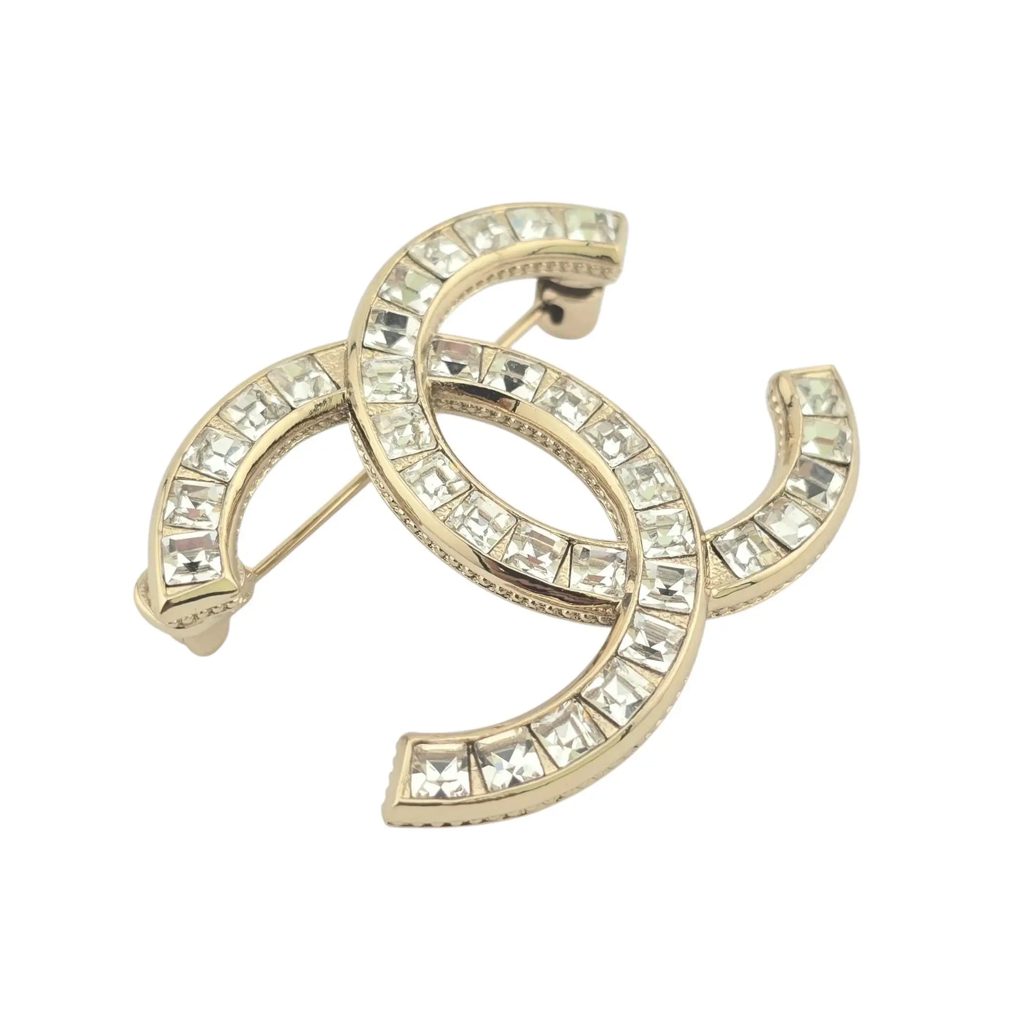 Chanel CC Gold Baguette Crystal Brooch 2021 CHANEL
