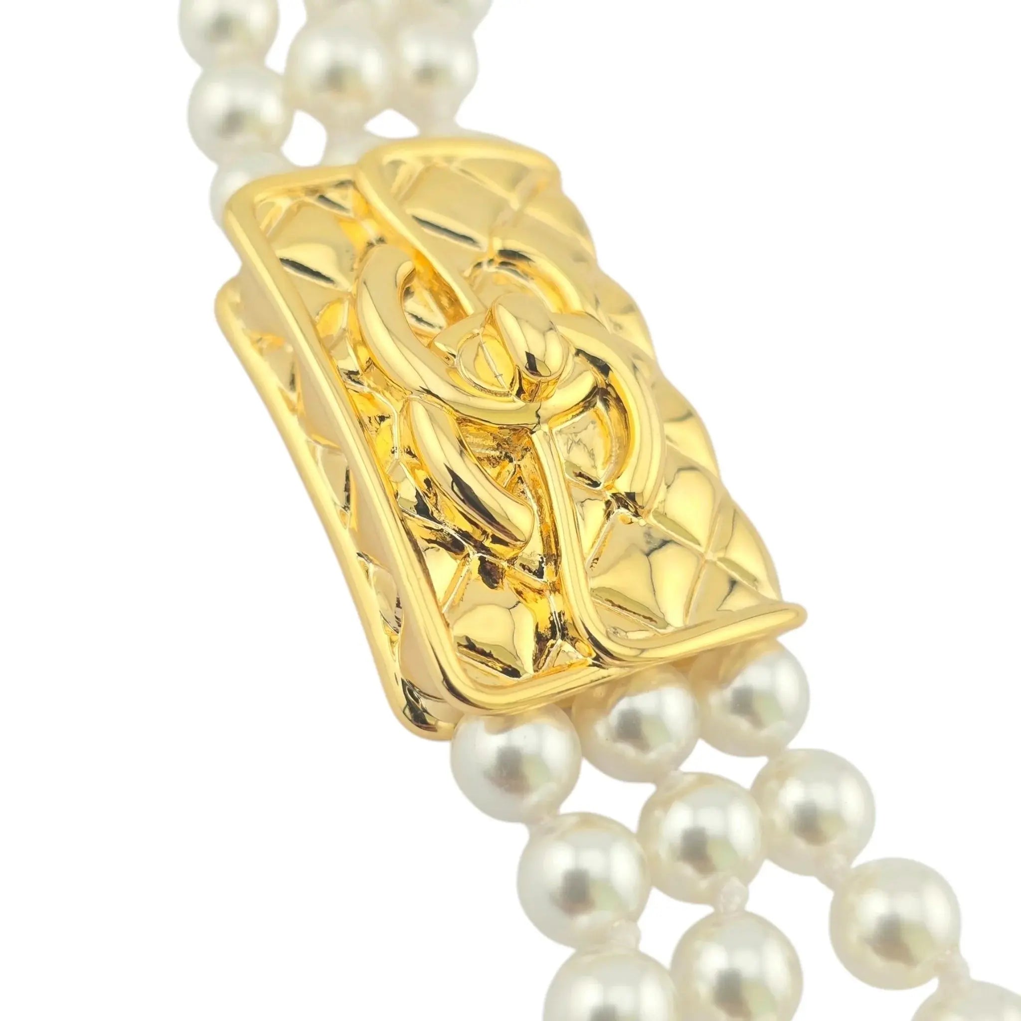 Chanel CC Faux Pearl Matelasse Bracelet 2024 CHANEL