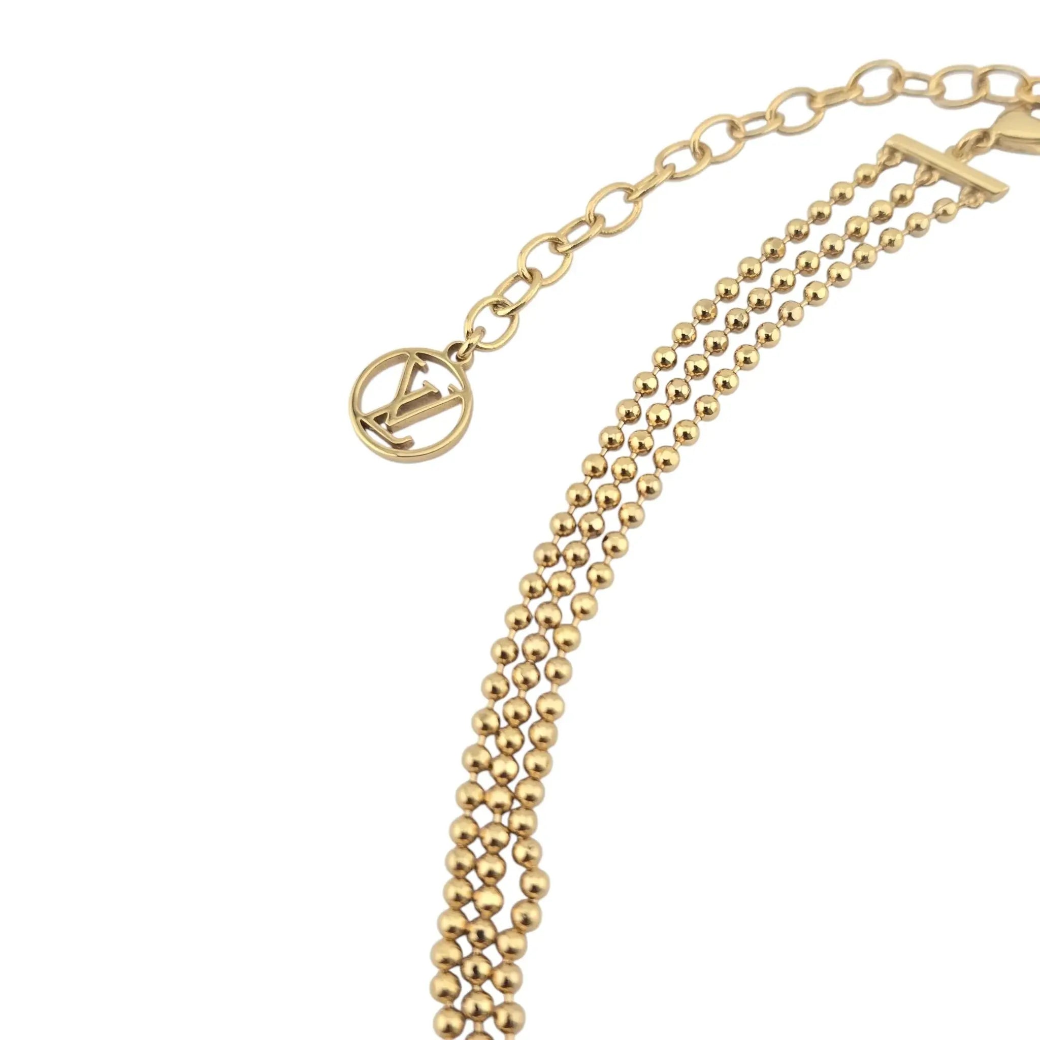 Louis Vuitton LV Gold Essential V 3 Row Necklace LOUIS VUITTON