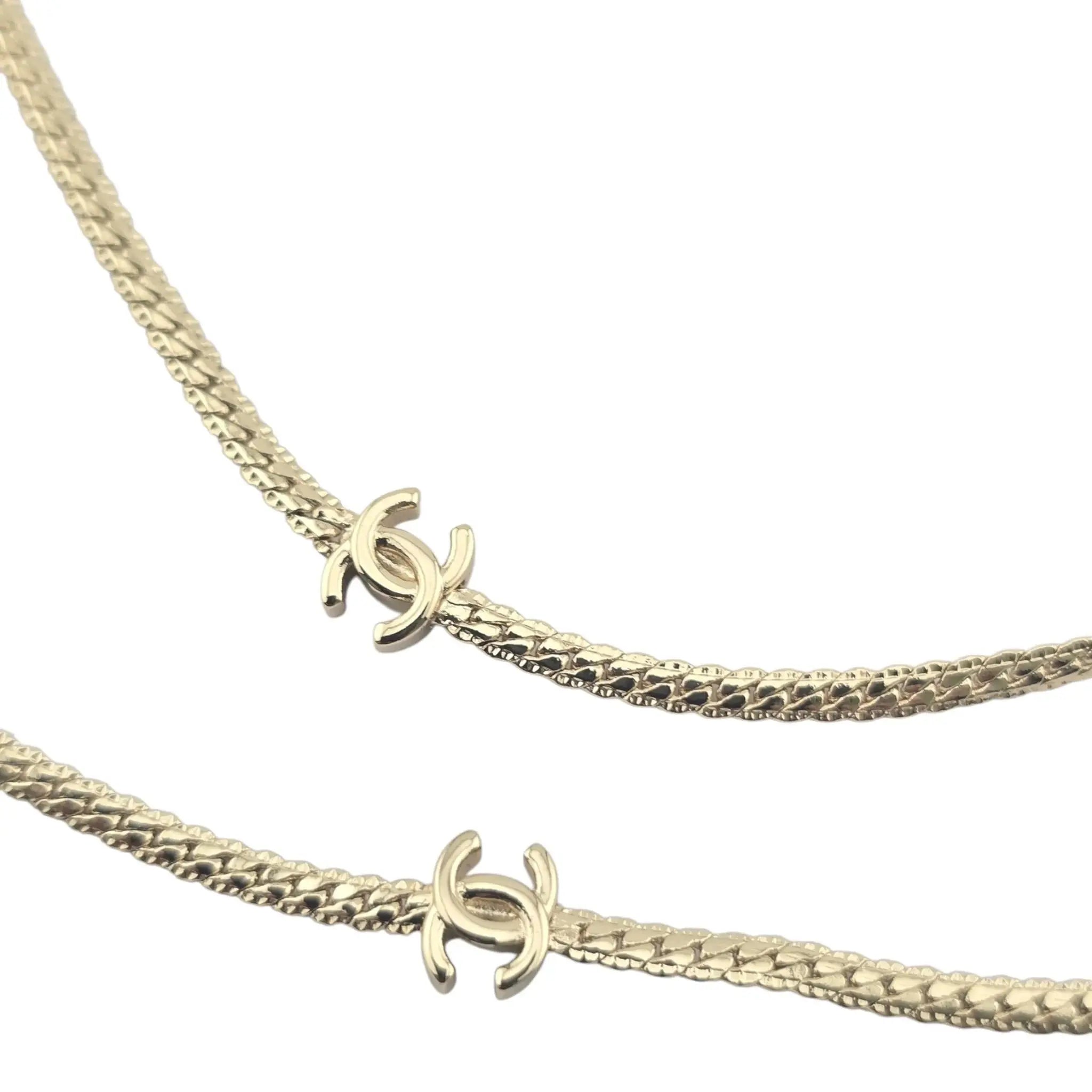 Chanel CC Gold Metal Long Necklace 2024 CHANEL