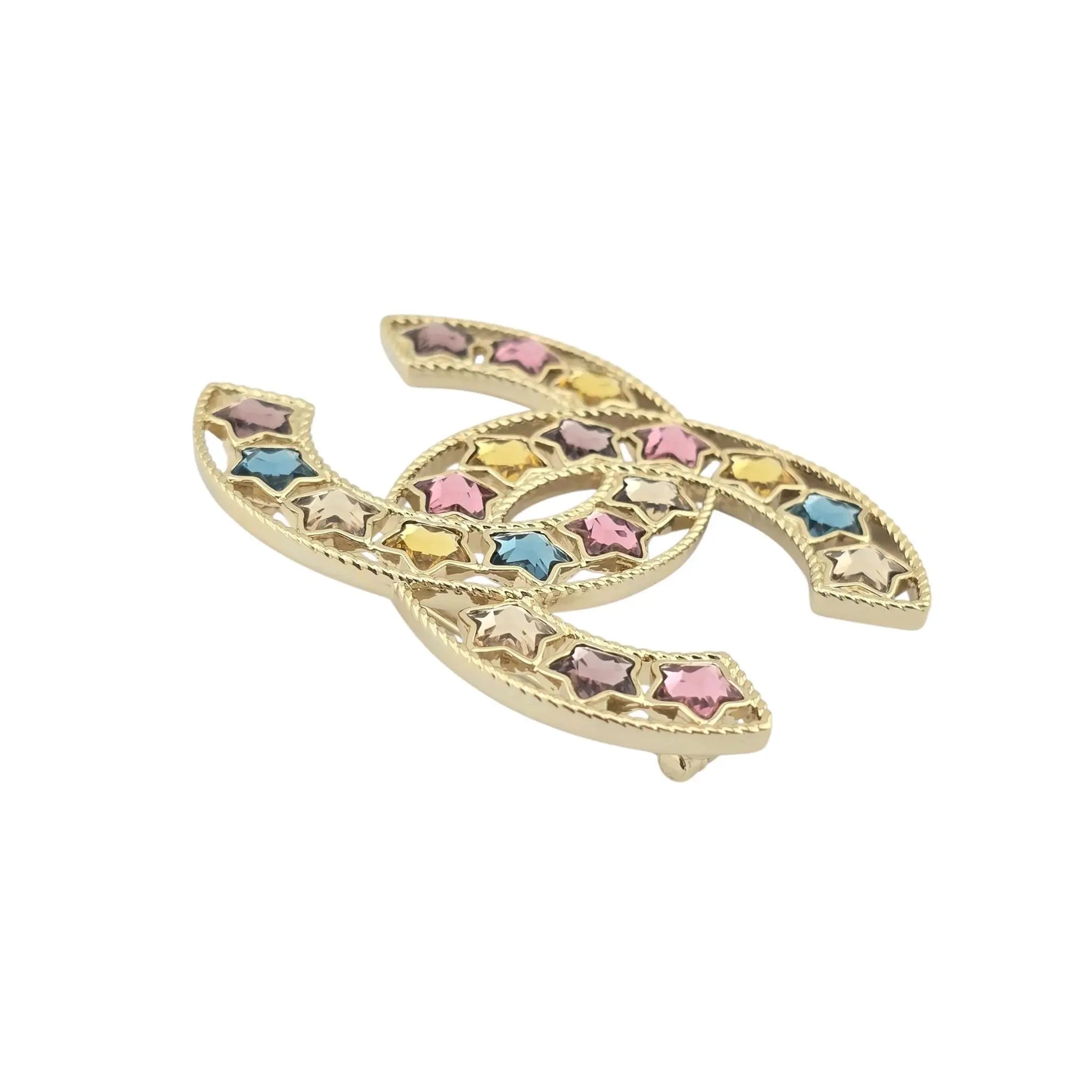 Chanel CC Multicoloured Star Crystal Brooch 2025 CHANEL