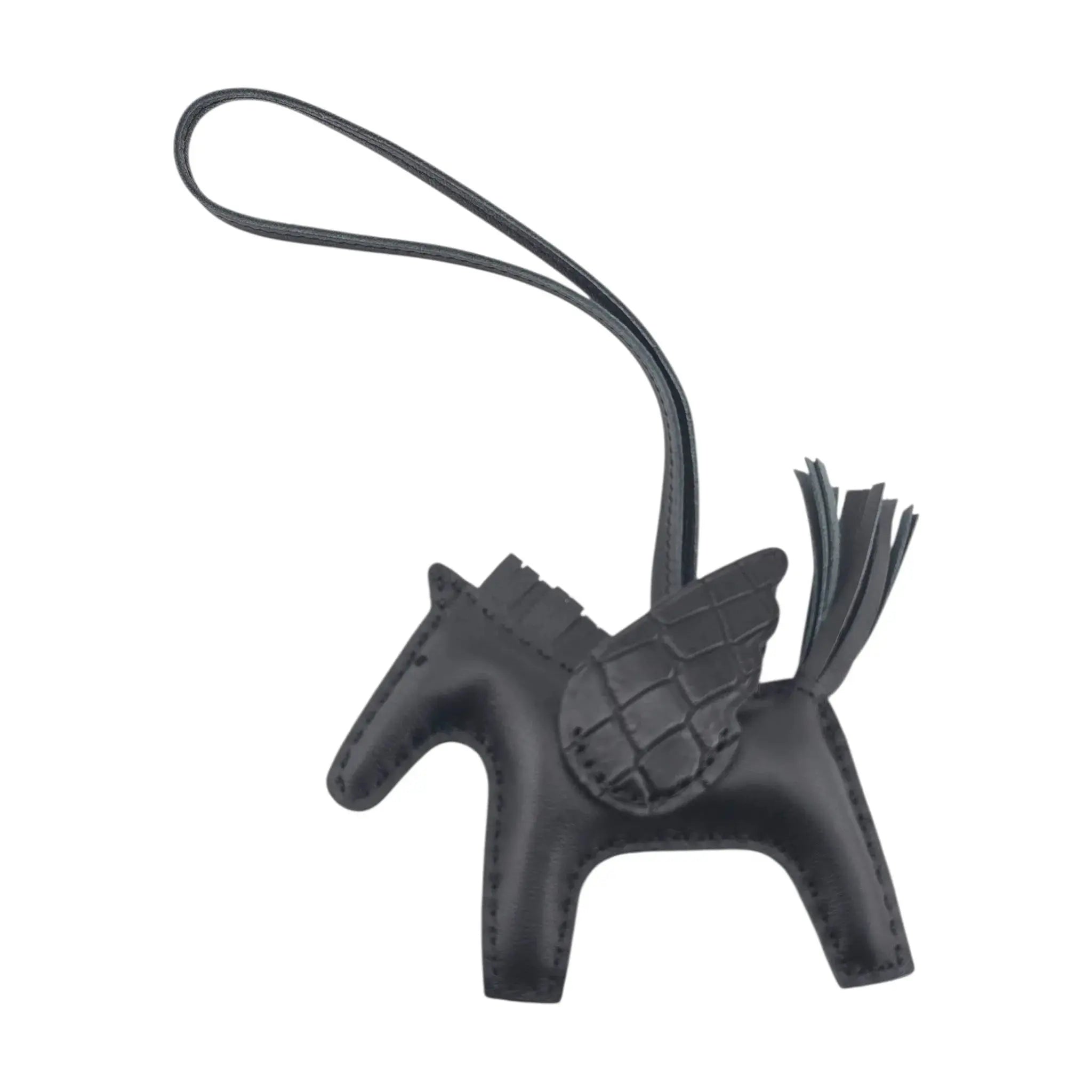 Hermès Rodeo Pegase So Noir Black Leather and Alligator Touch PM Charm Bag HERMES