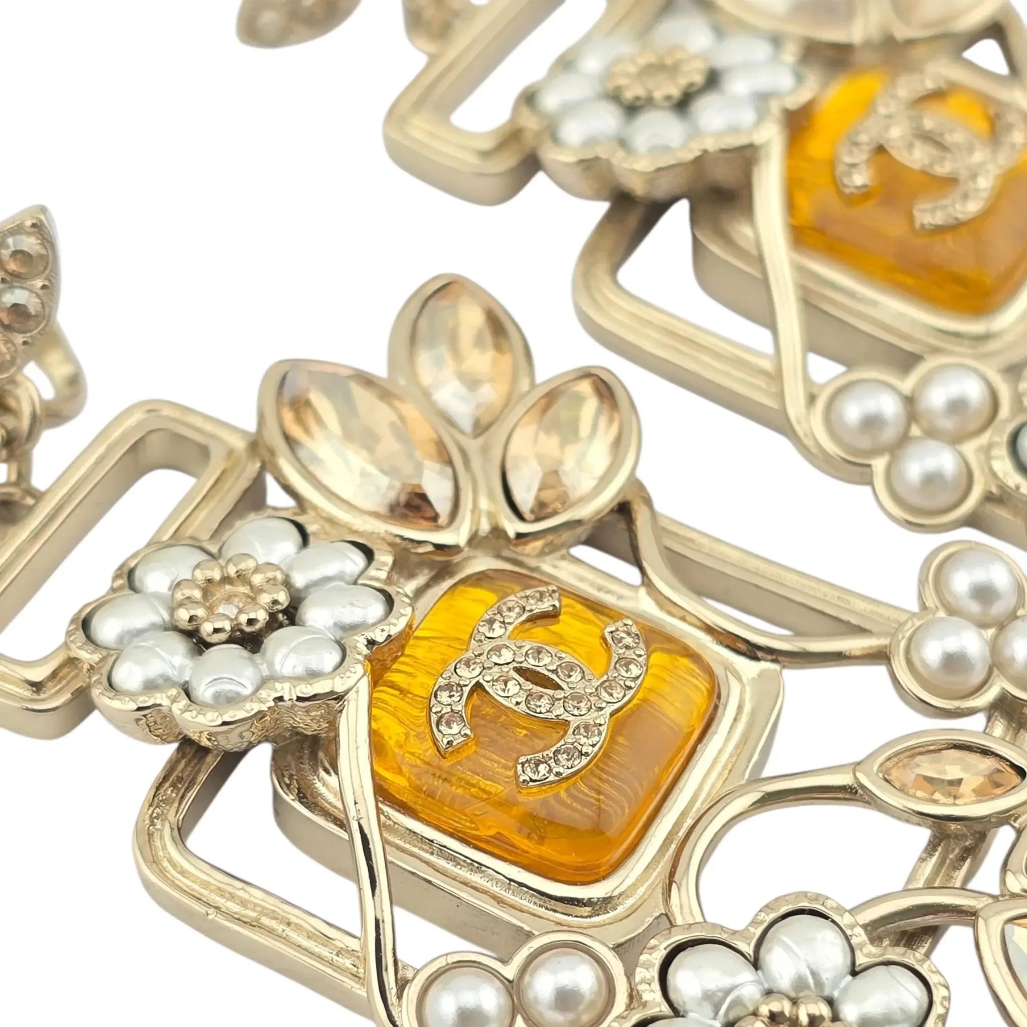 Chanel CC Floral Perfume Bottle Clip-On Earrings 2022 CHANEL