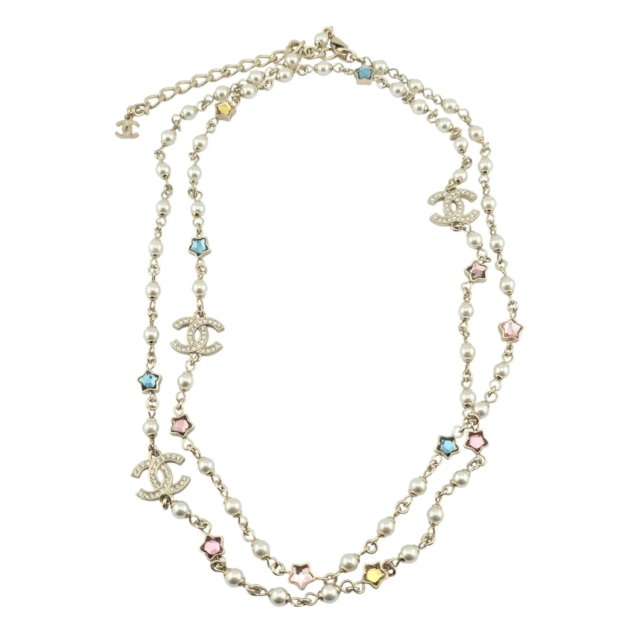 Chanel CC Multicoloured Star Crystal Long Necklace 2025 CHANEL