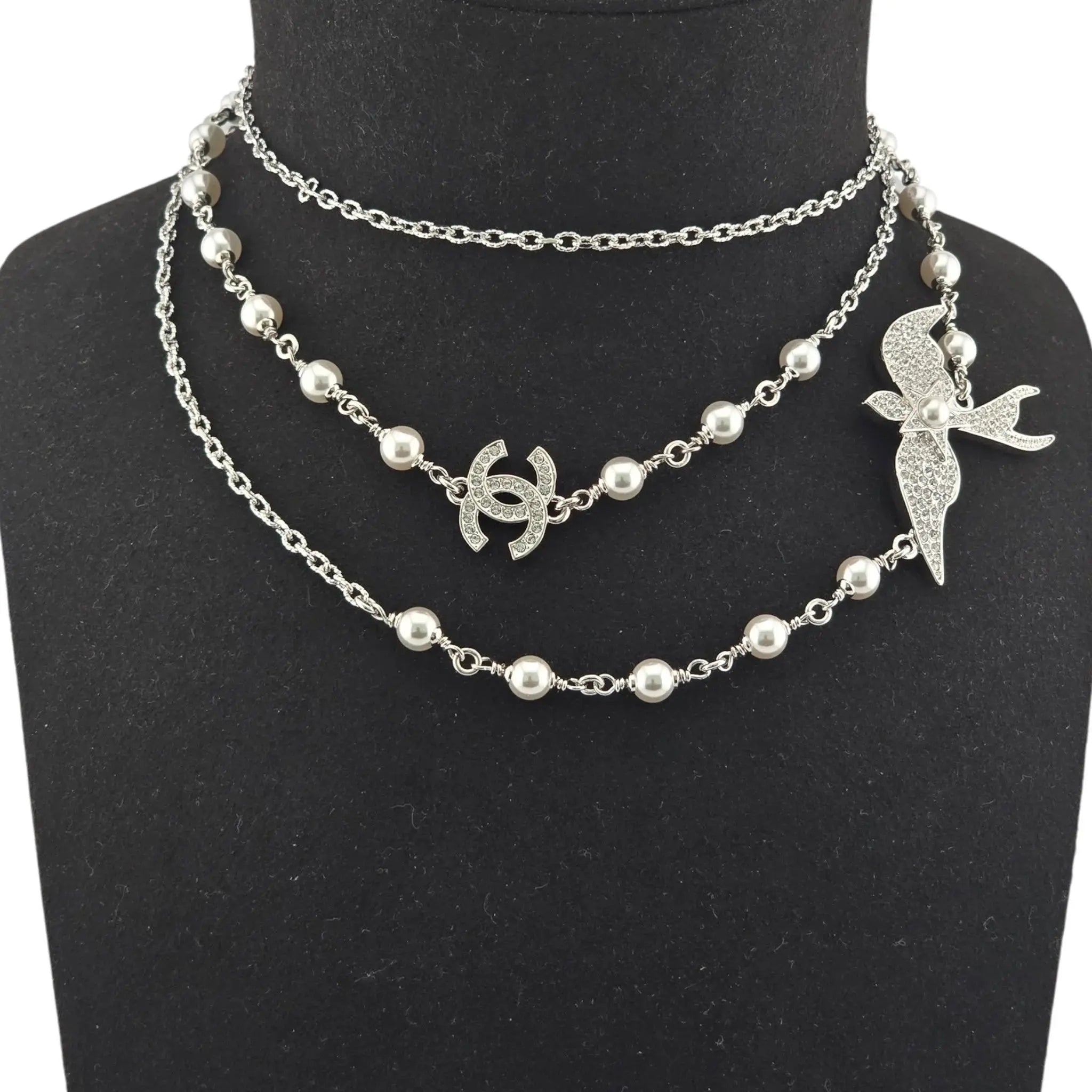 Chanel CC Silver Bird Long Necklace SS25 CHANEL