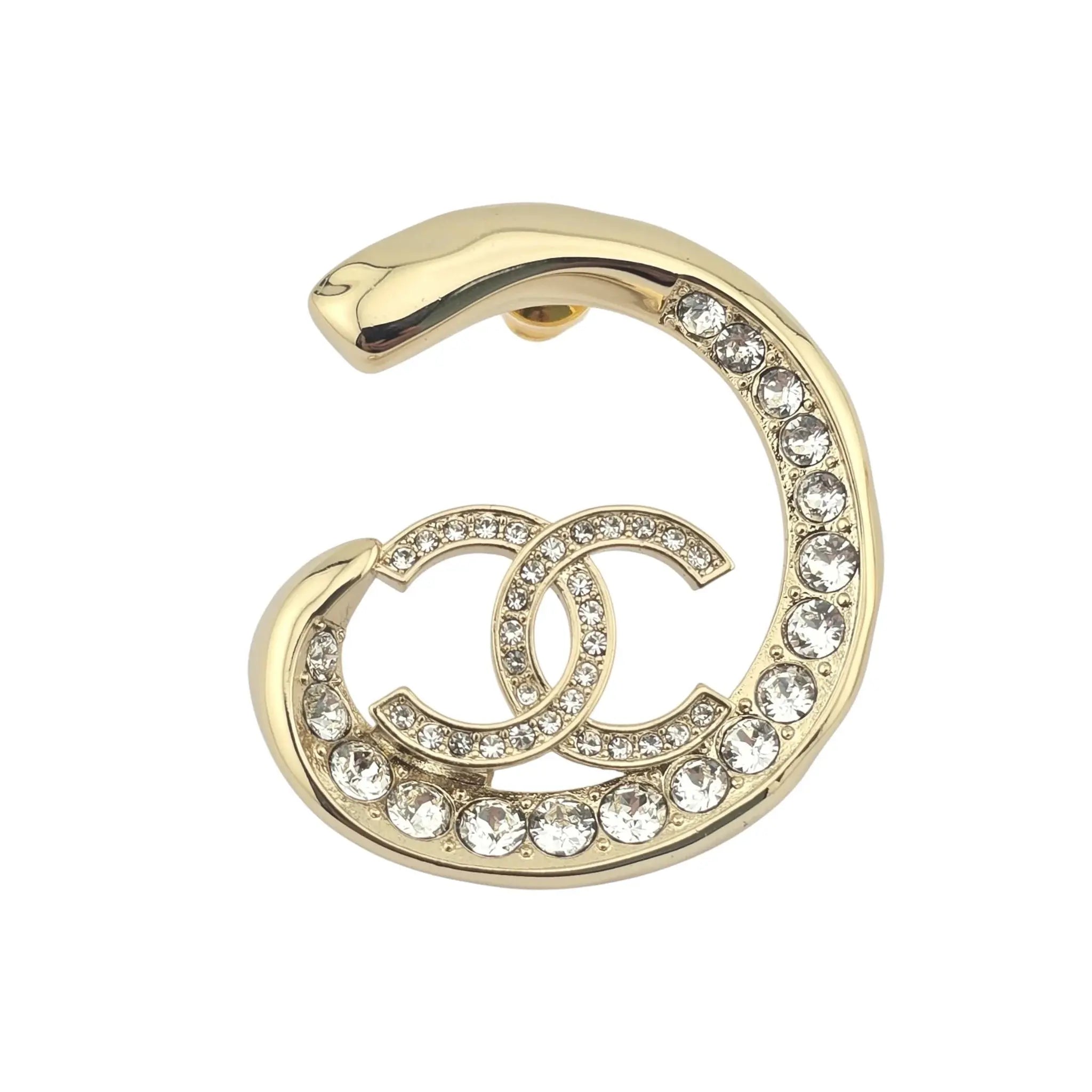 Chanel CC Crystal Gold Metal Earrings 2023 CHANEL