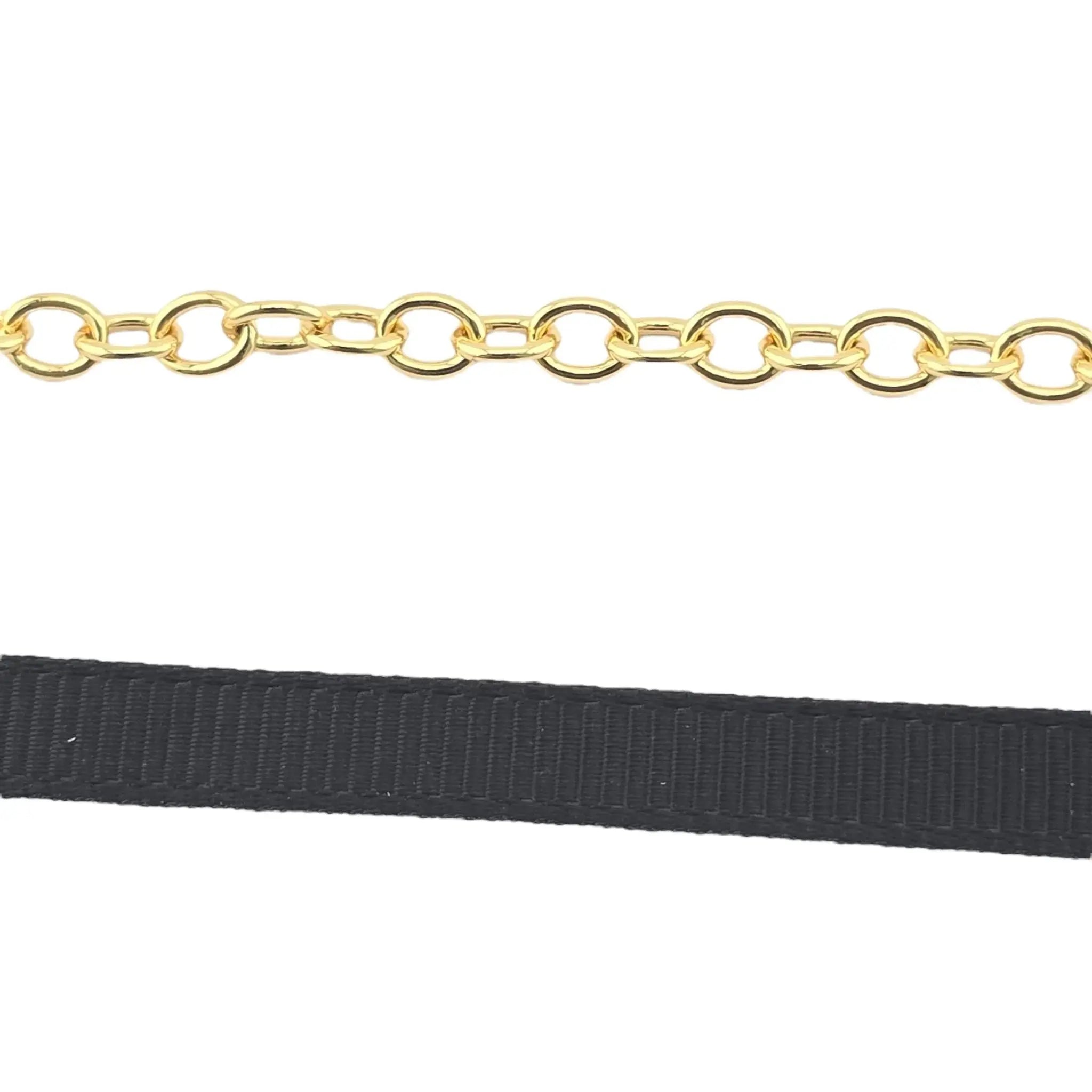 Christian Dior Black Gold Fabric Choker Necklace DIOR