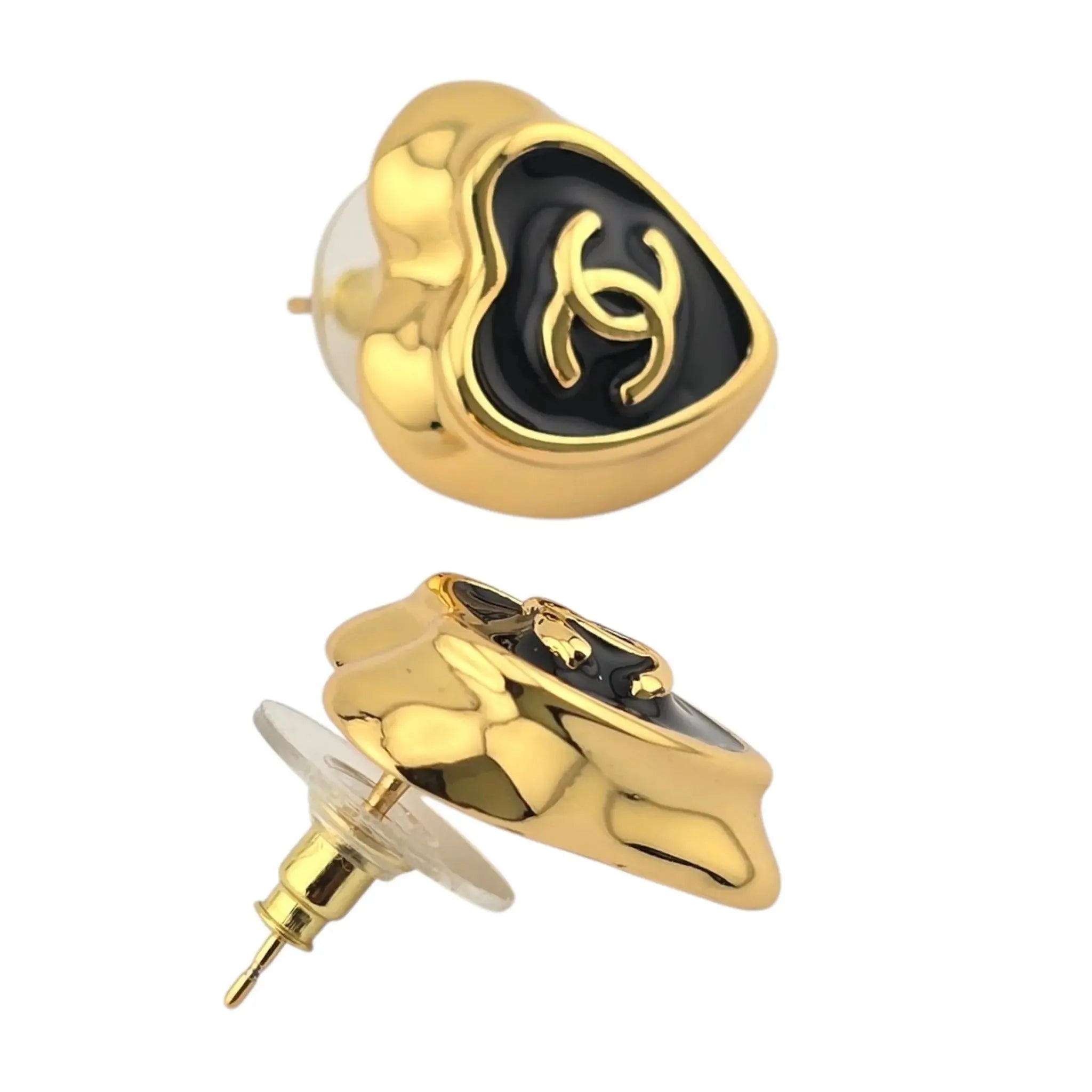 Chanel CC Gold Black Earrings 2025 CHANEL