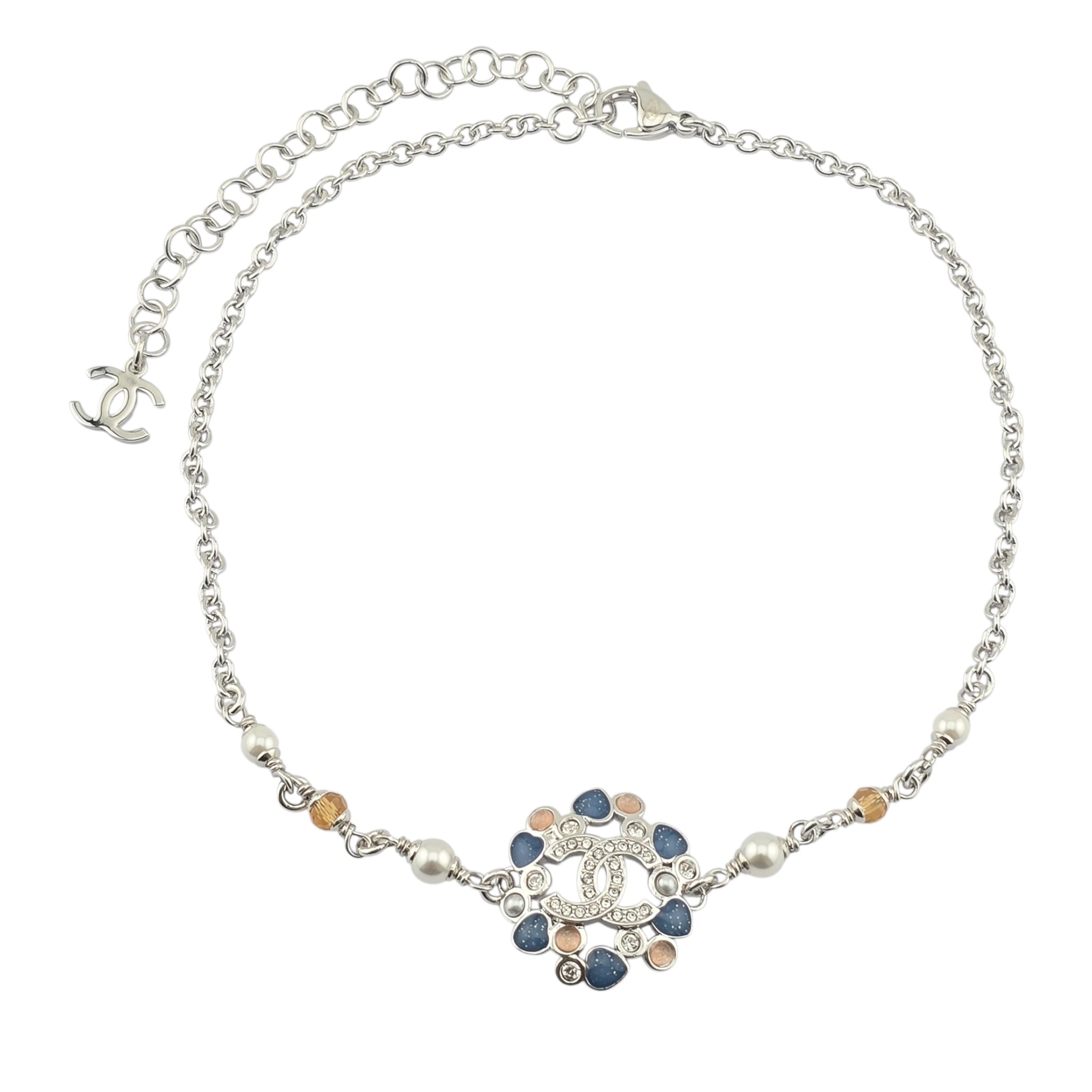 Chanel CC Silver Resin Pendant Necklace 2025 CHANEL