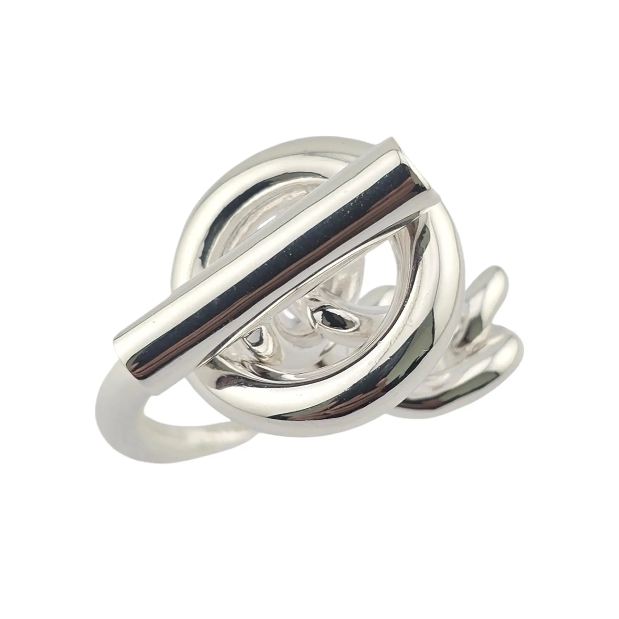 Hermes Croisette Large Sterling Silver Ring HERMES