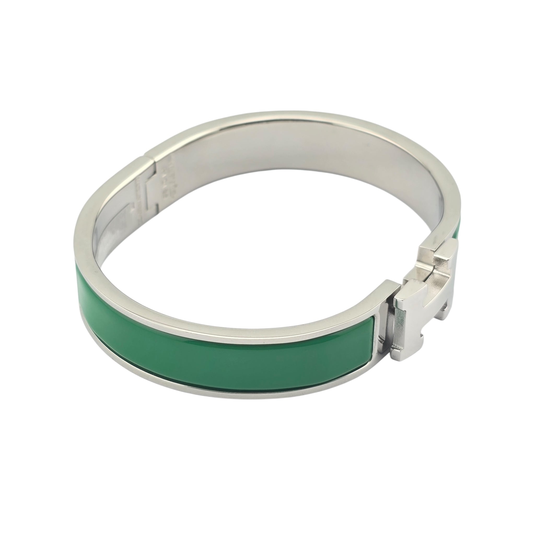 Hermes Clic H Bracelet Green Palladium GM
