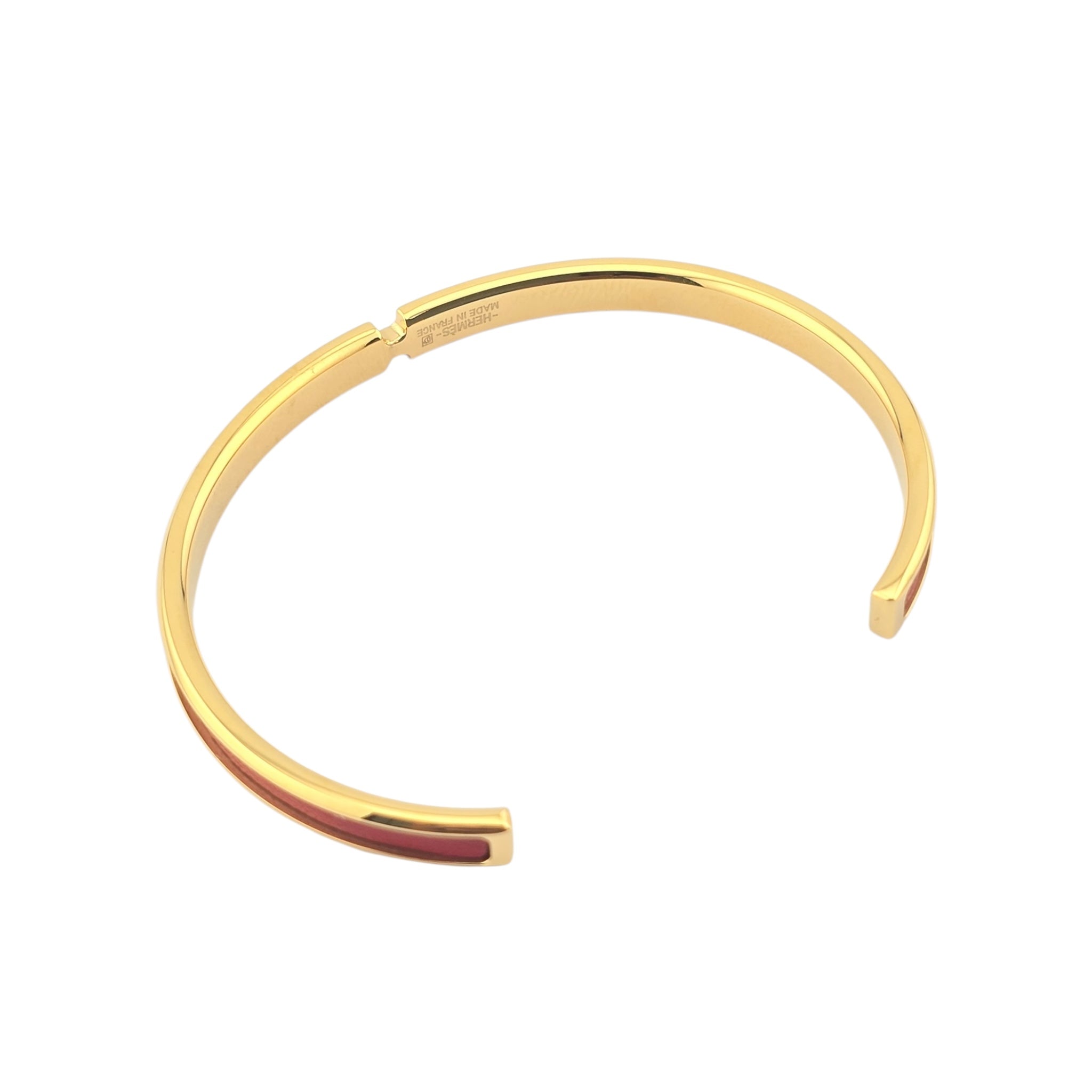 Hermes Olympe Red Gold Leather Bracelet