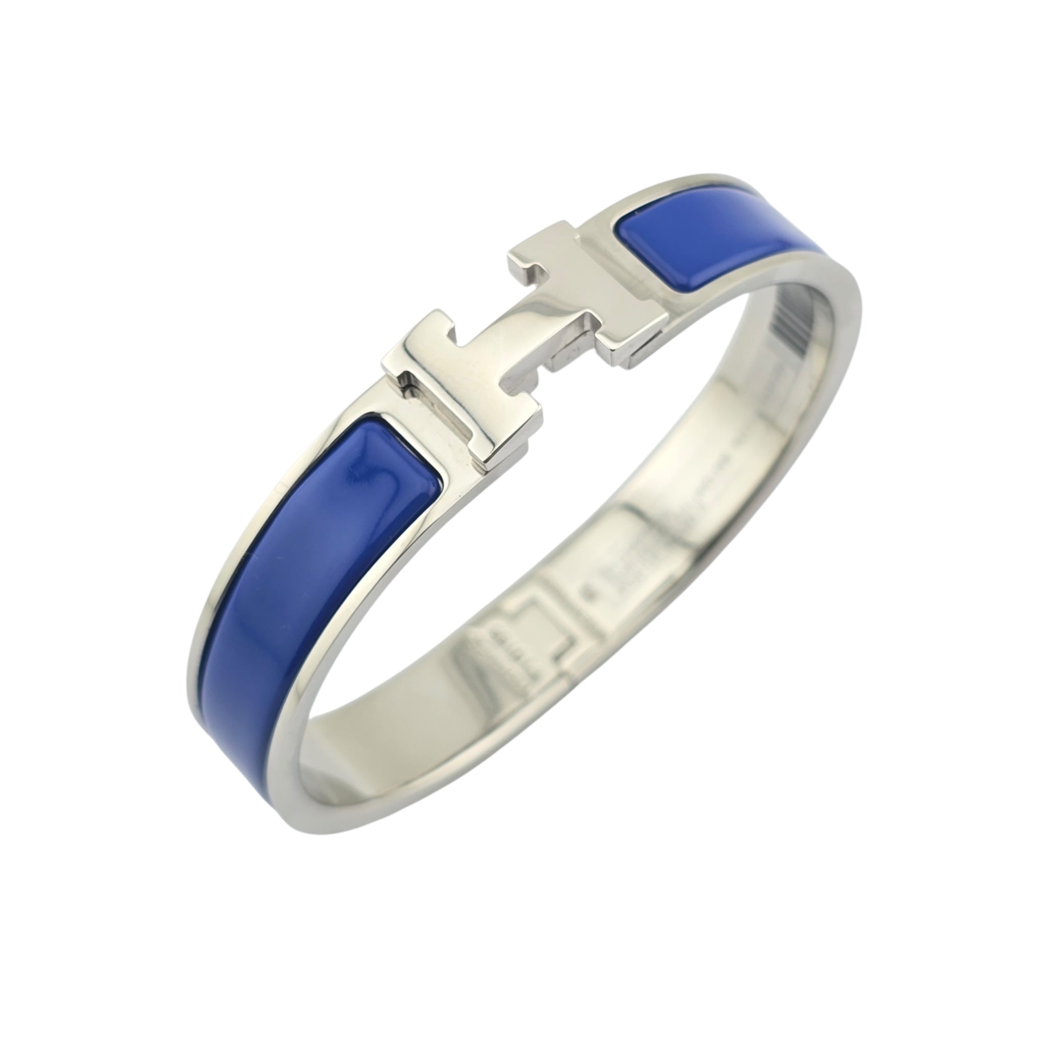 Hermes Clic H Bracelet Royal Blue Palladium GM