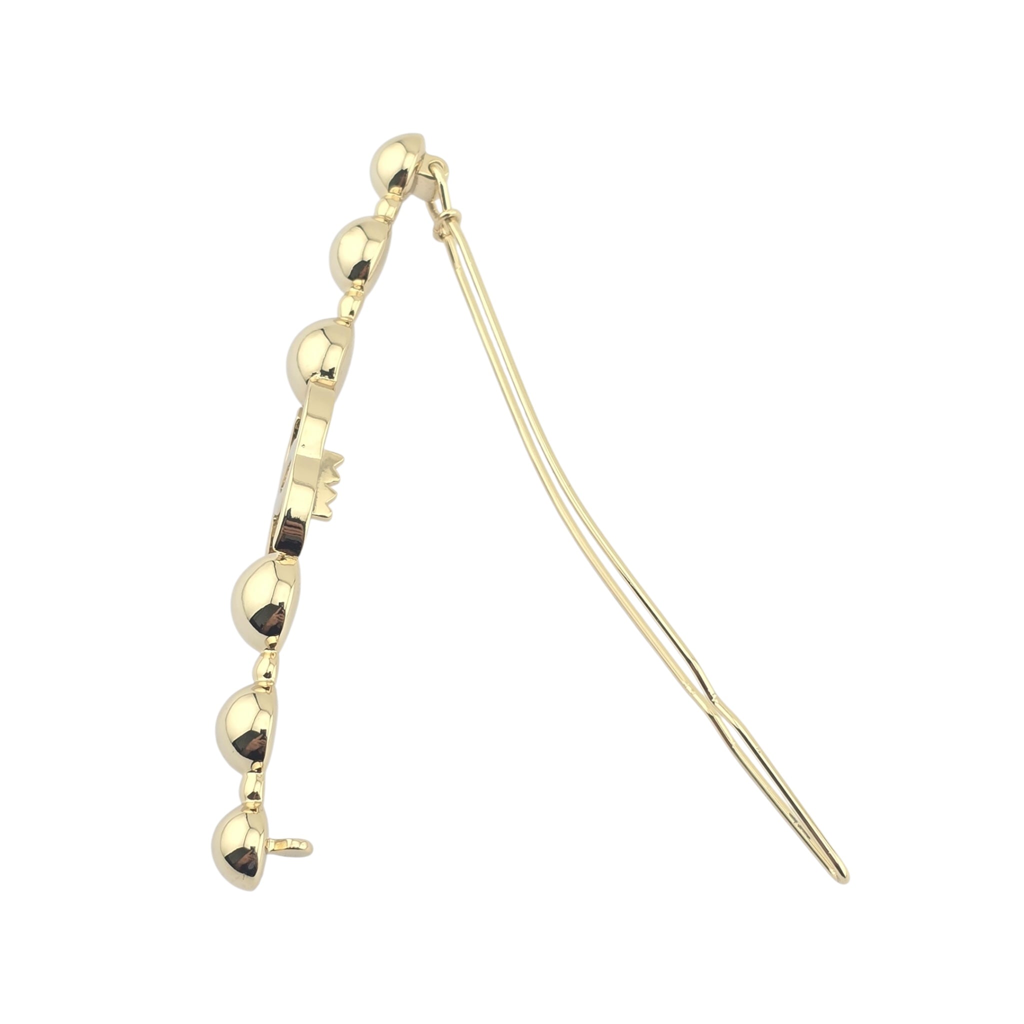 Chanel CC Gold Metal Beaded Hair Clip Barrette 2021