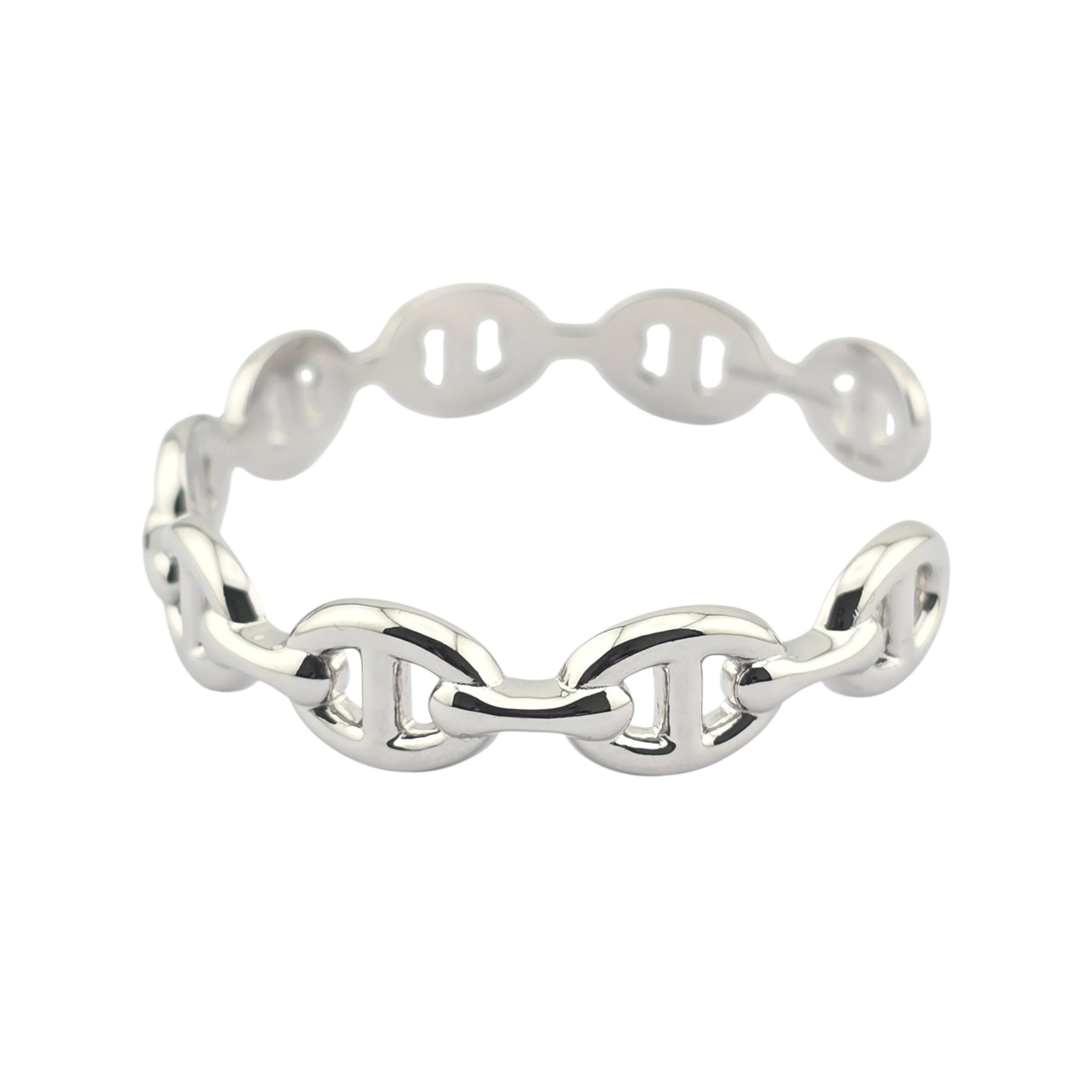 Hermes Chaine d'ancre Enchainee Silver Bracelet Medium - ST