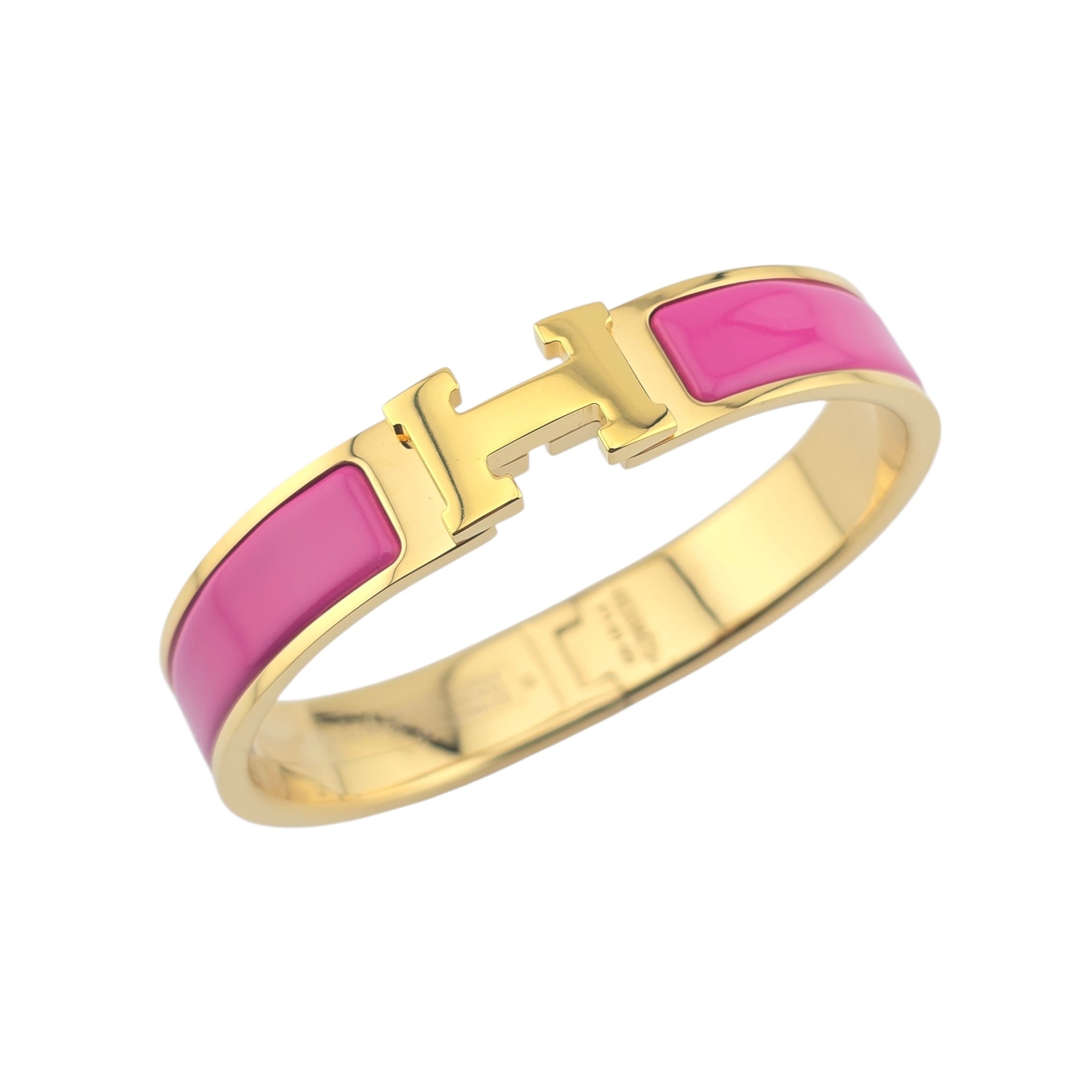 Hermes Clic H Bracelet Rose Azalee Gold GM