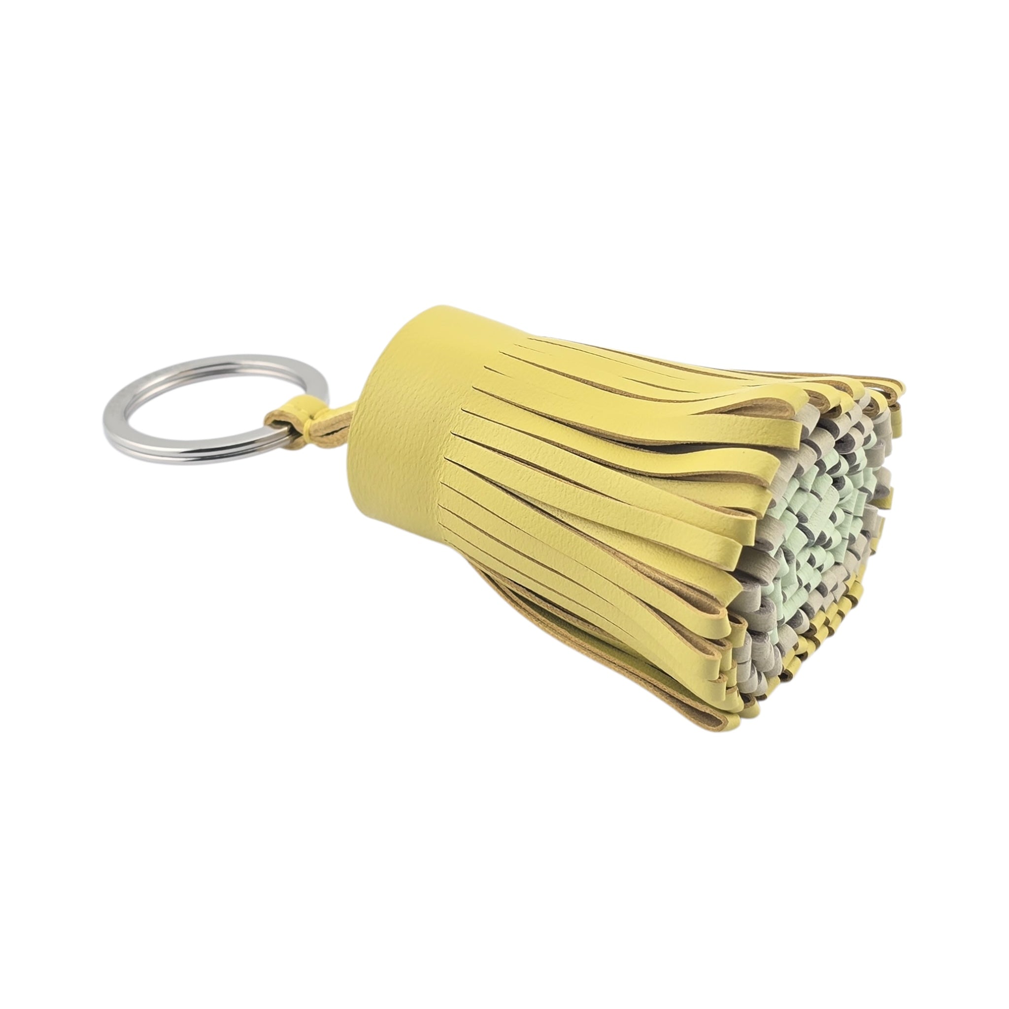 Hermes Carmen Key Ring Lime / Craie