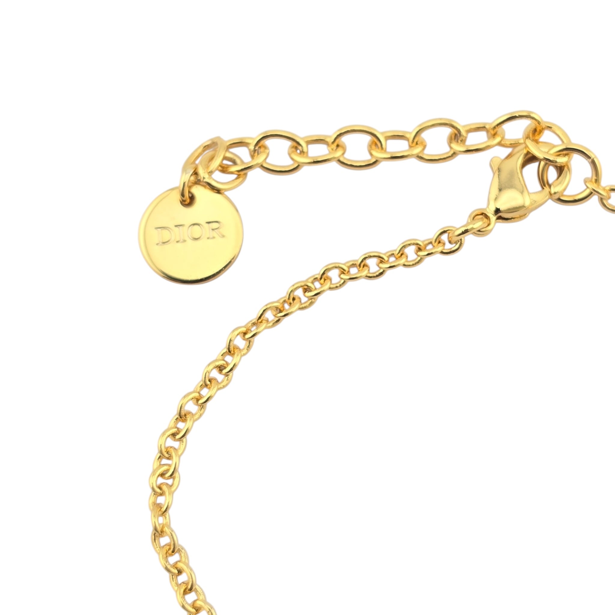 Christian Dior Petit Gold Blue Crystal CD Bracelet