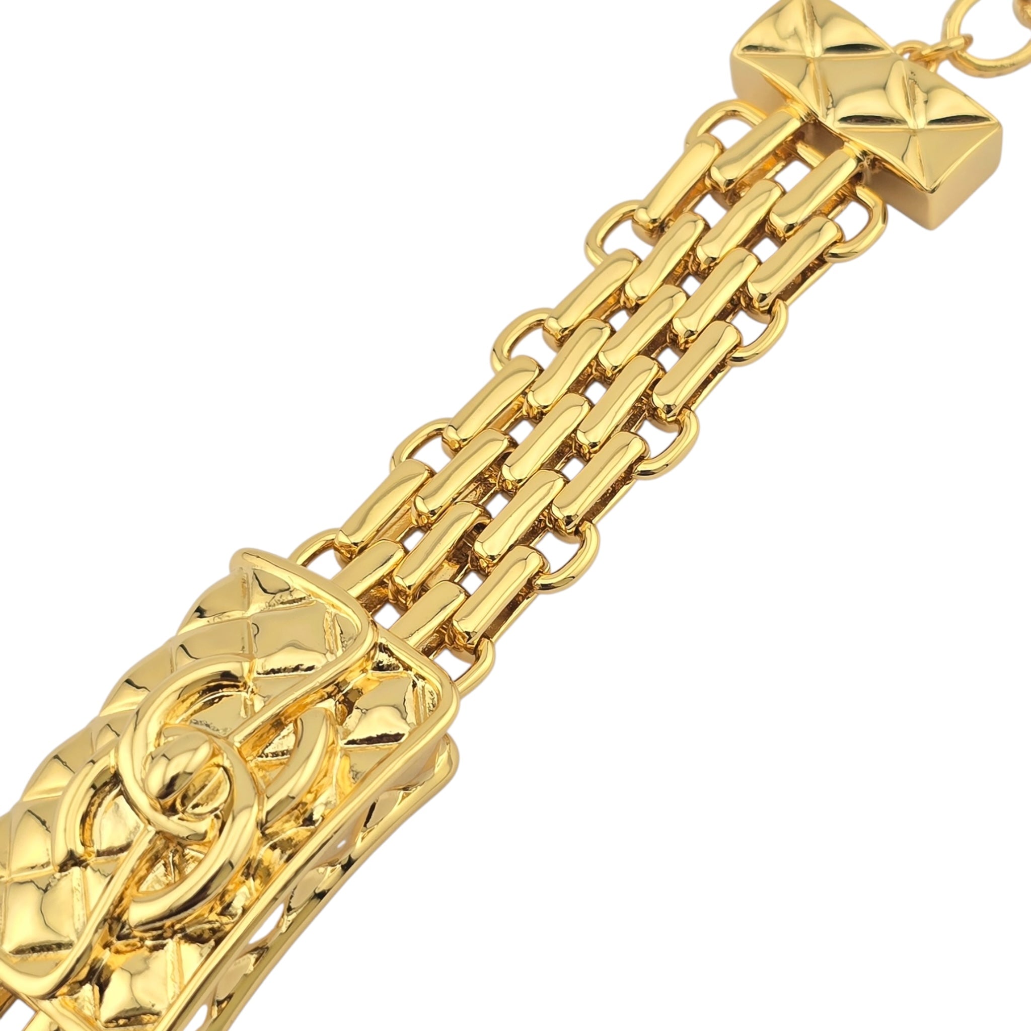 Chanel Metal CC Chain Flap Bag Bracelet Gold B23