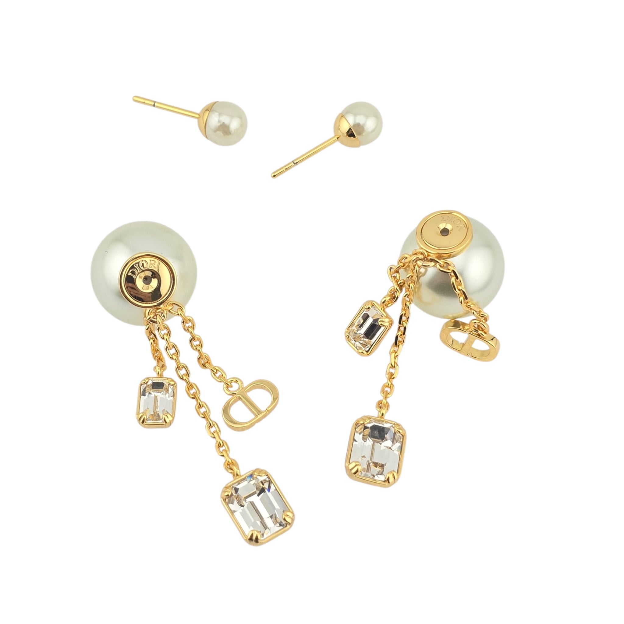 Christian Dior Tribales Gold Finish Pearl Earrings DIOR