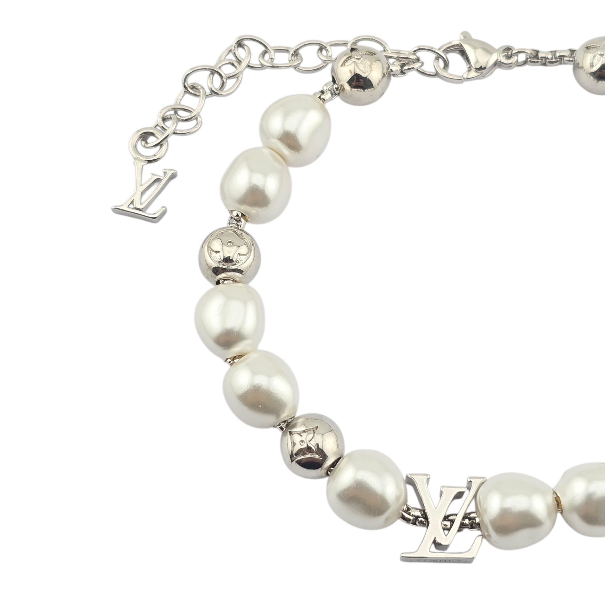 Louis Vuitton LV Silver Faux Pearl Bracelet LOUIS VUITTON