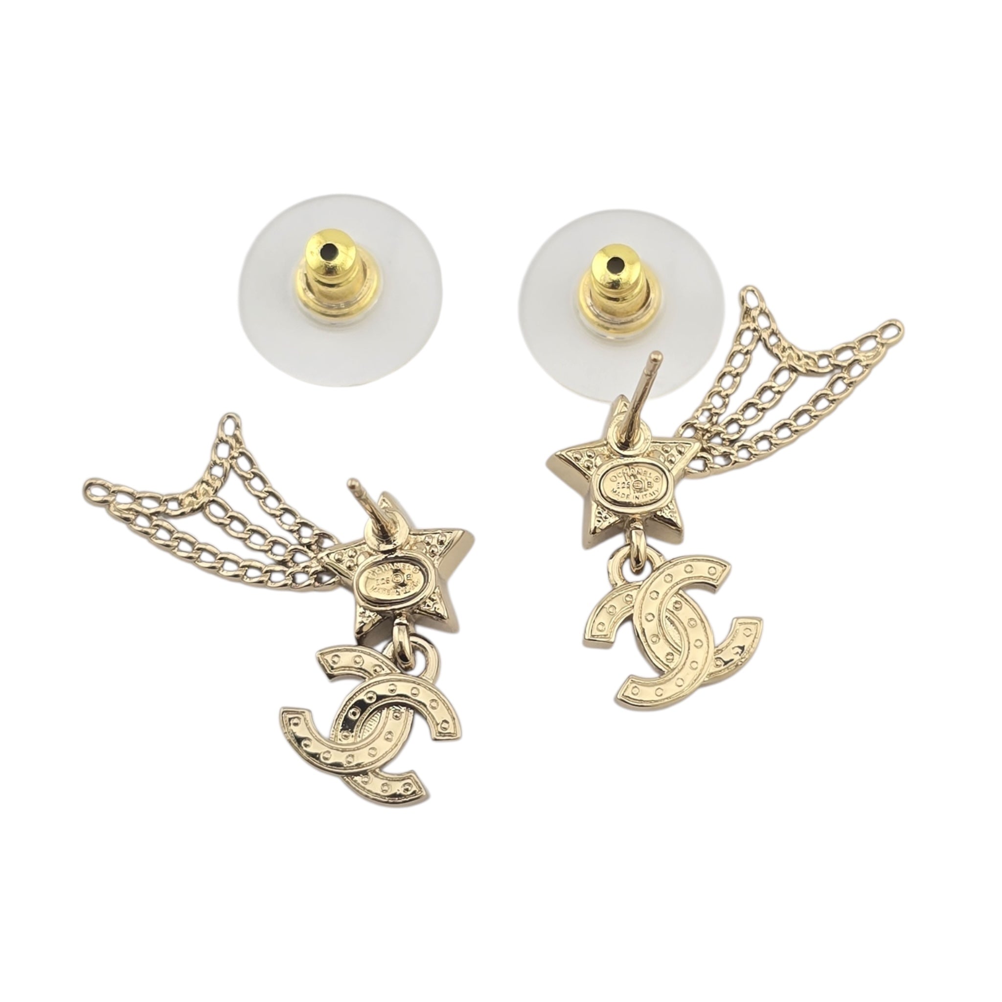 Chanel CC Shooting Star Gold Earrings 25B CHANEL