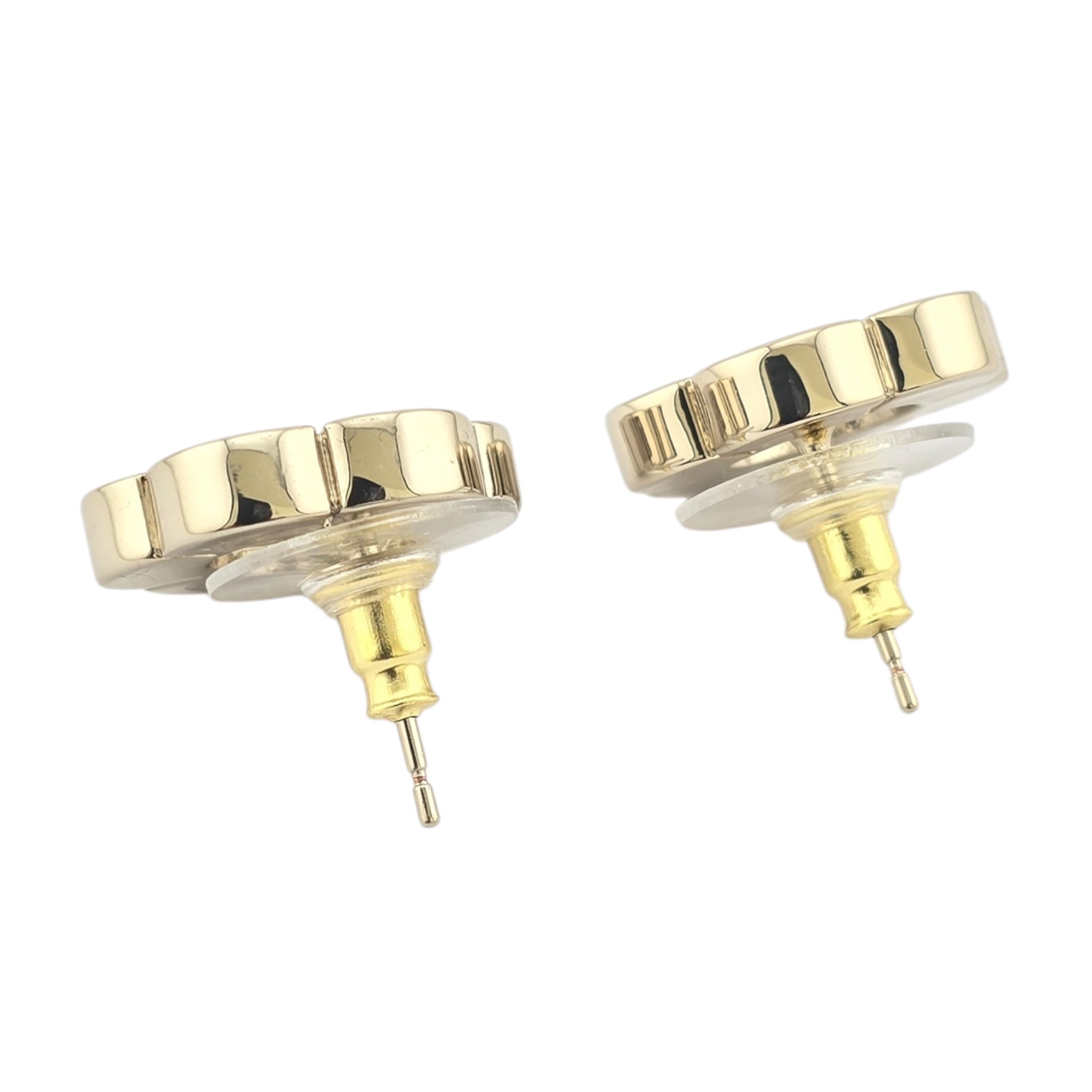 Chanel Logo Button Gold Earrings 2025 CHANEL