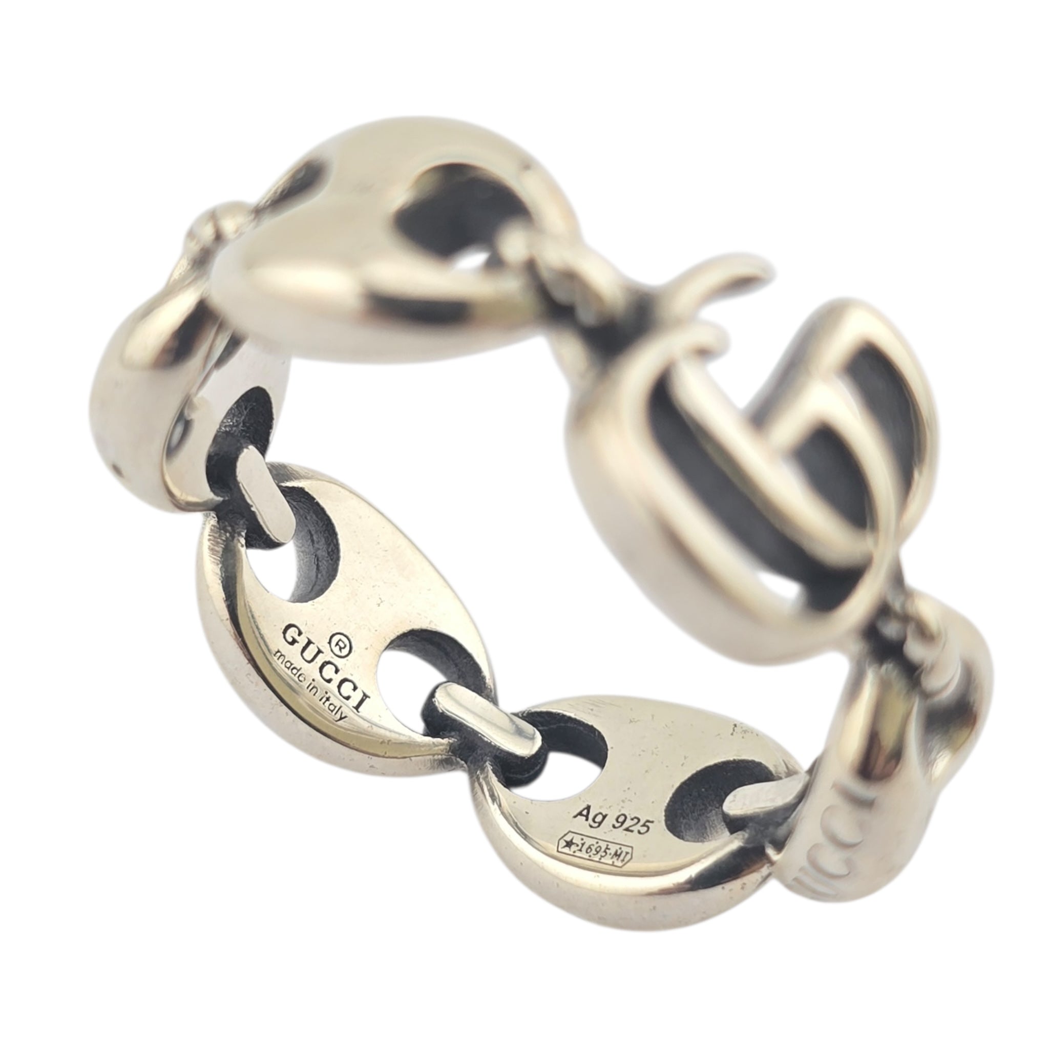 GUCCI GG Anchor Sterling Silver Ring GUCCI