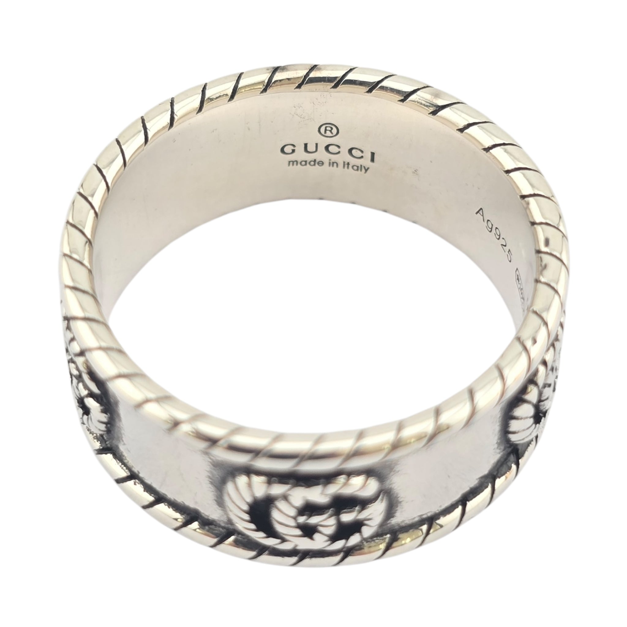 GUCCI GG Marmont Double G Sterling Silver Ring GUCCI